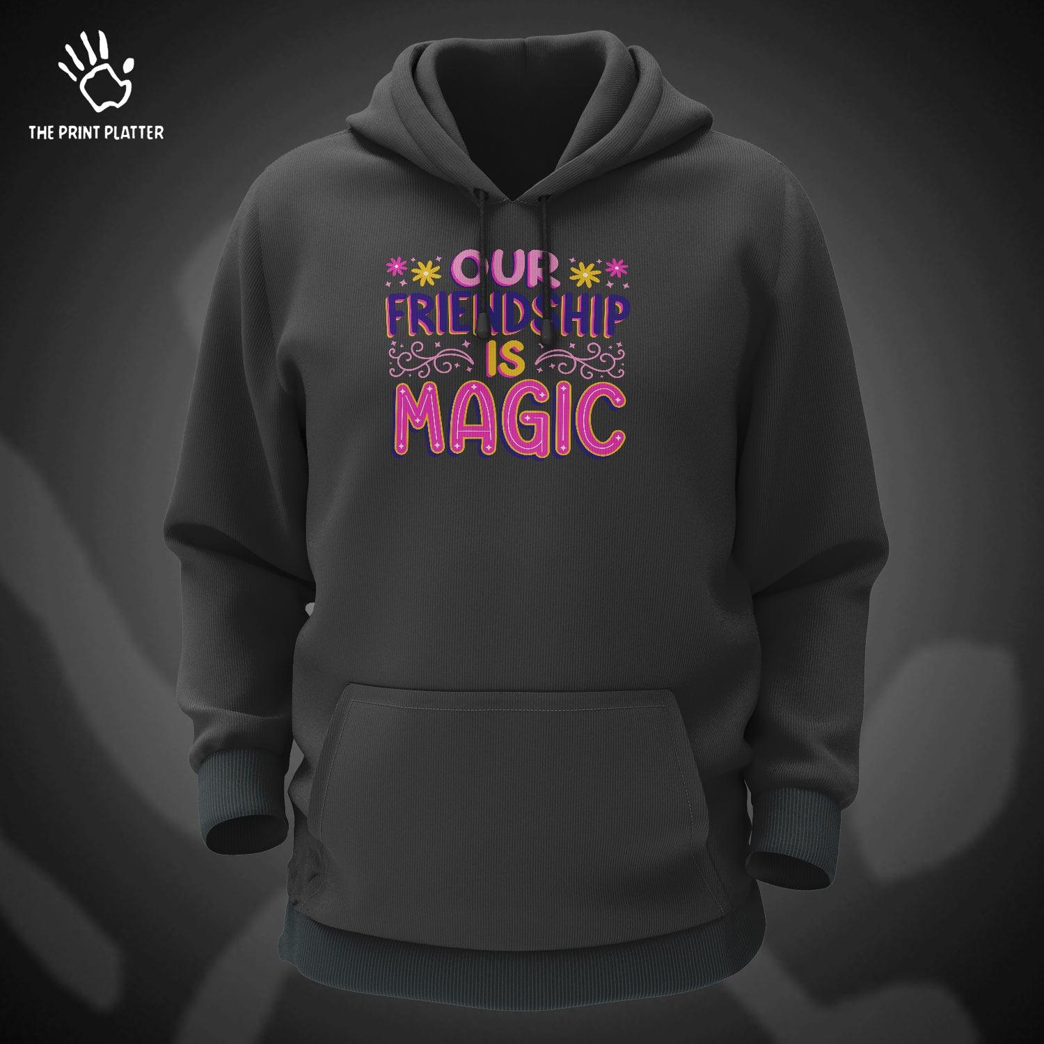 Our Friendship Is Magic Cotton Bio Wash 330gsm Sweatshirt with Hood for Winter | H-R407