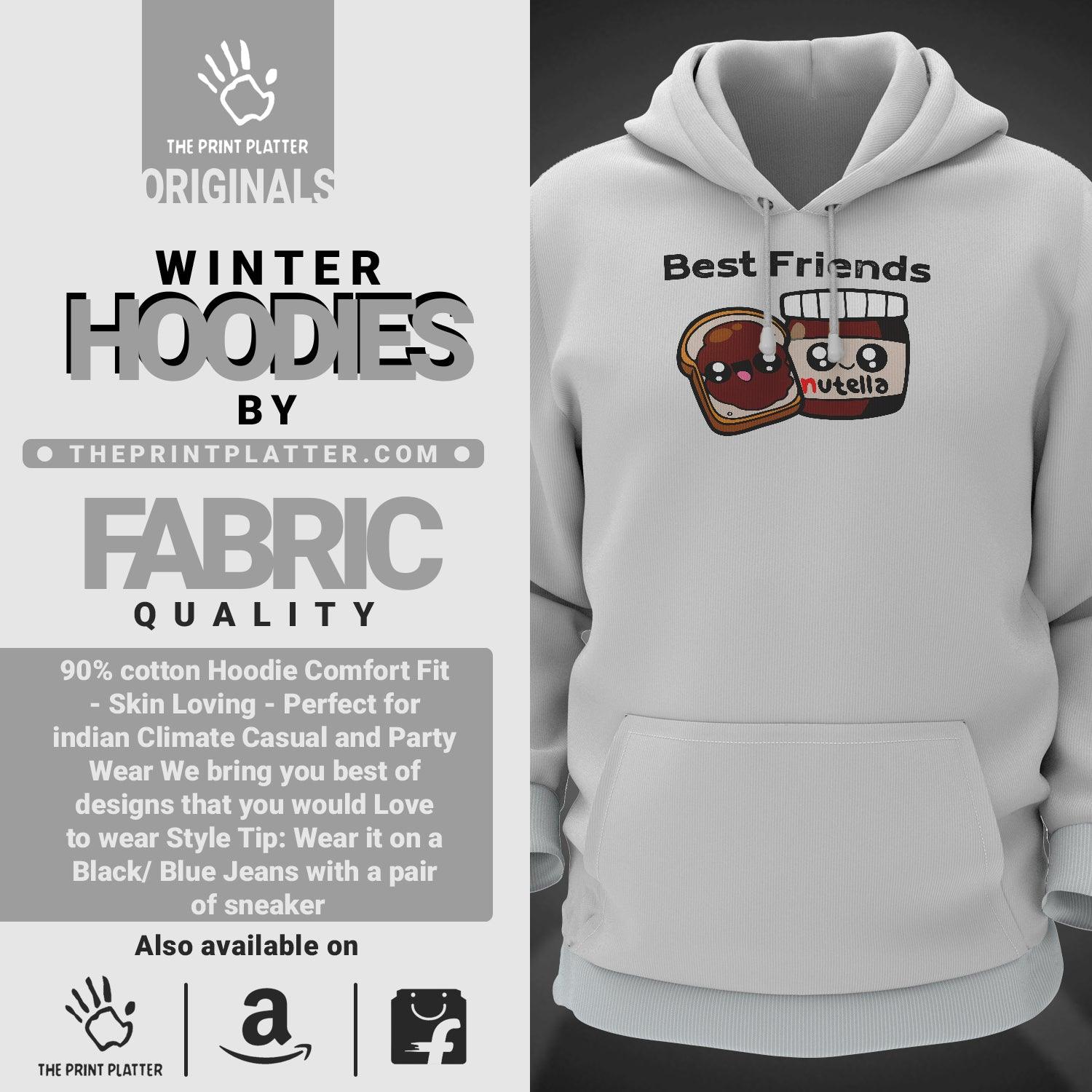 Best Friend Cotton Bio Wash 330gsm Sweatshirt with Hood for Winter | H-R413