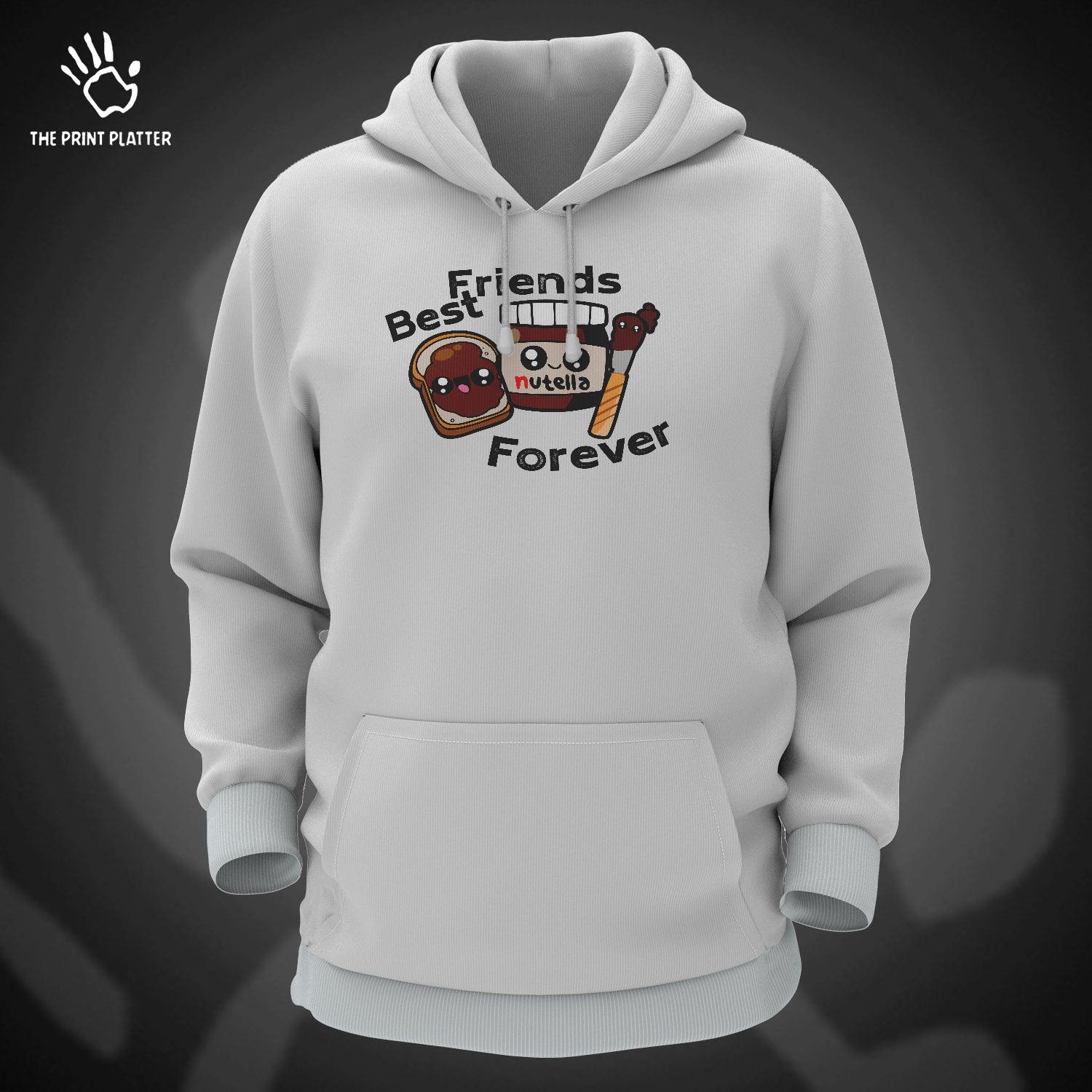 Best Friends Forever Cotton Bio Wash 330gsm Sweatshirt with Hood for Winter | H-R414
