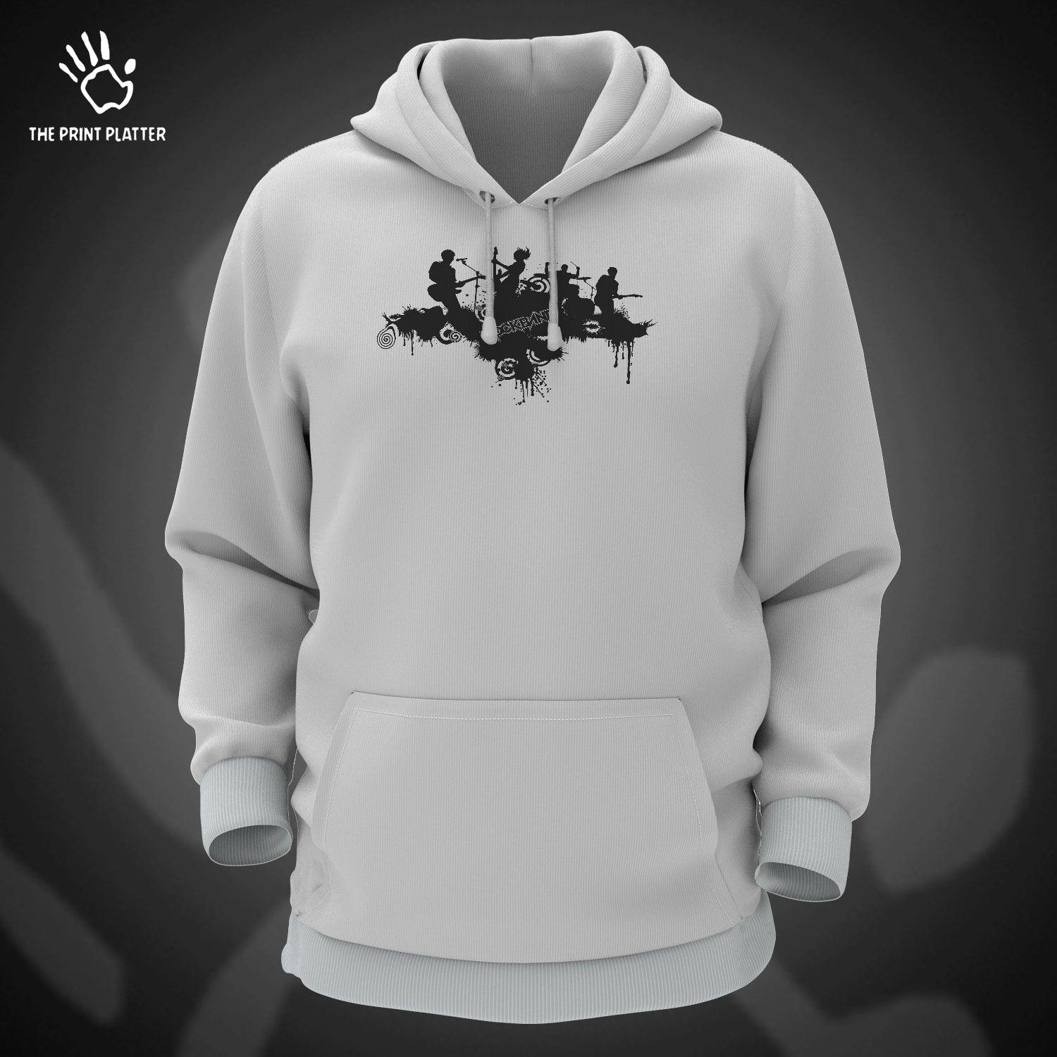 Rock Band Cotton Bio Wash 330gsm Sweatshirt with Hood for Winter | H-R88