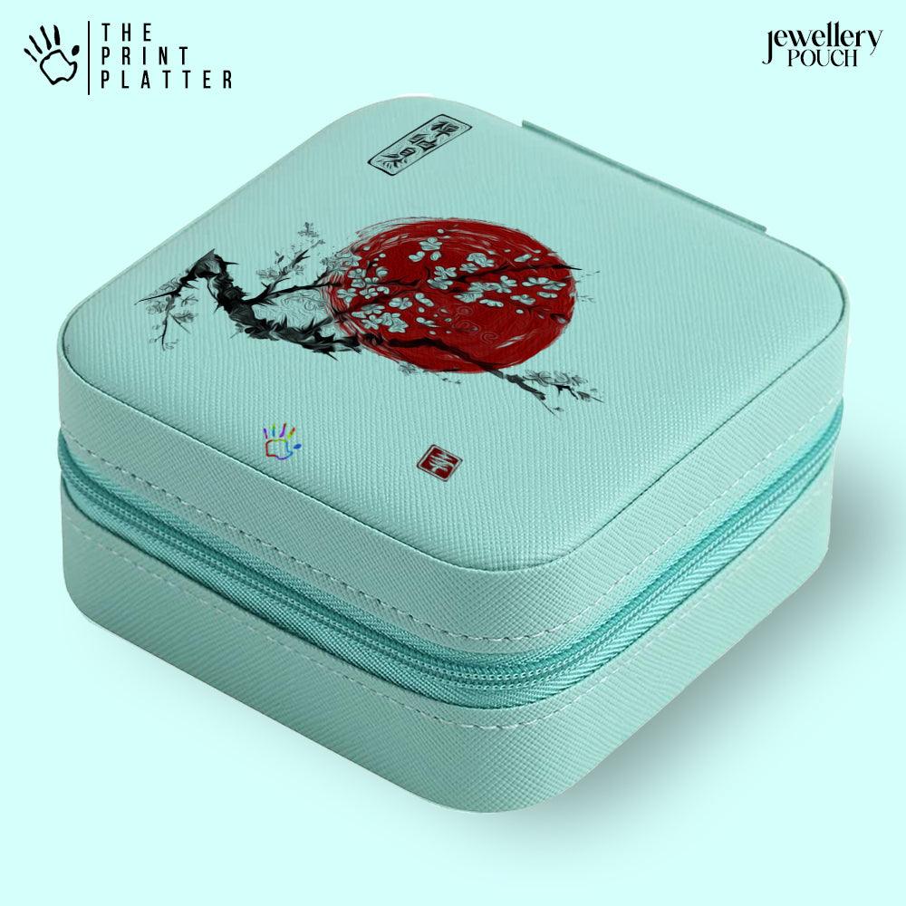 SakurainBlossom Jewellery Organiser PU Leather Zipper Portable Box Case |JB-102