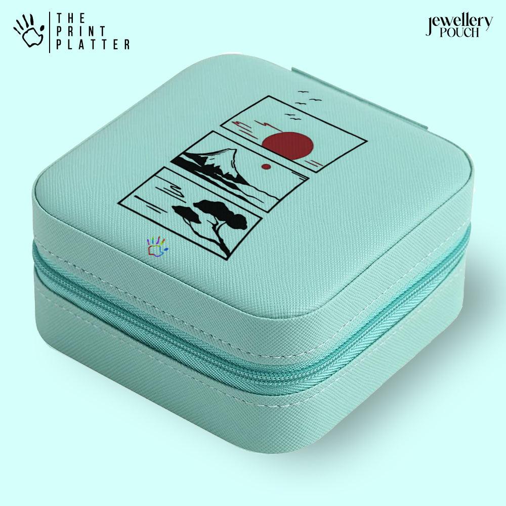 SymbolofJapan Jewellery Organiser PU Leather Zipper Portable Box Case |JB-103