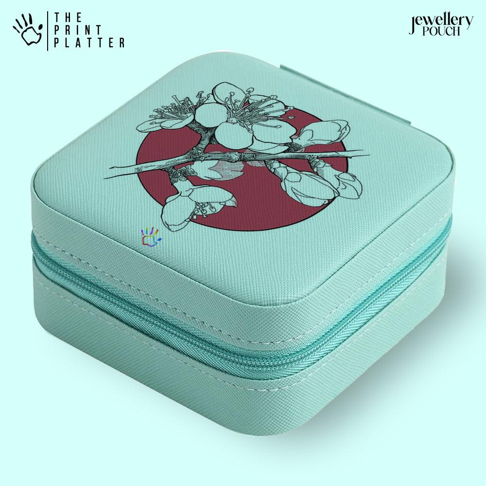 SakuraFlower Jewellery Organiser PU Leather Zipper Portable Box Case |JB-104