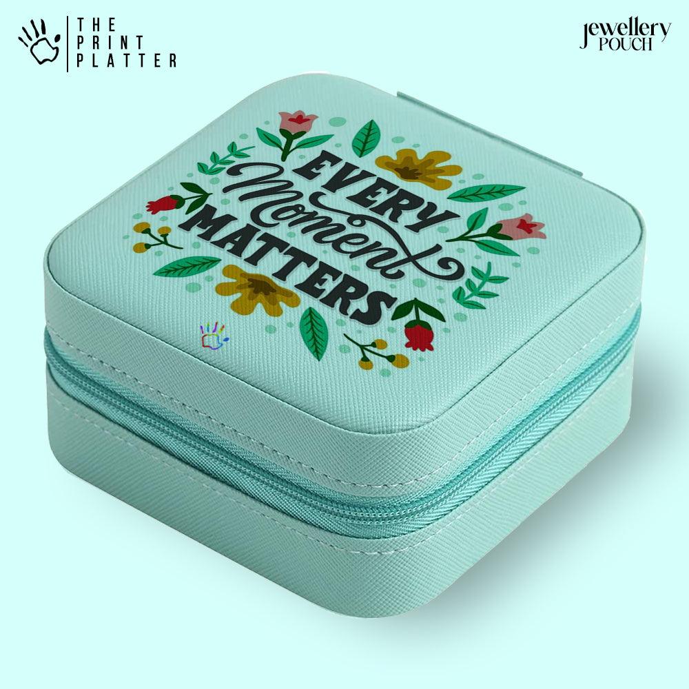 EveryMomentMatters Jewellery Organiser PU Leather Zipper Portable Box Case |JB-124