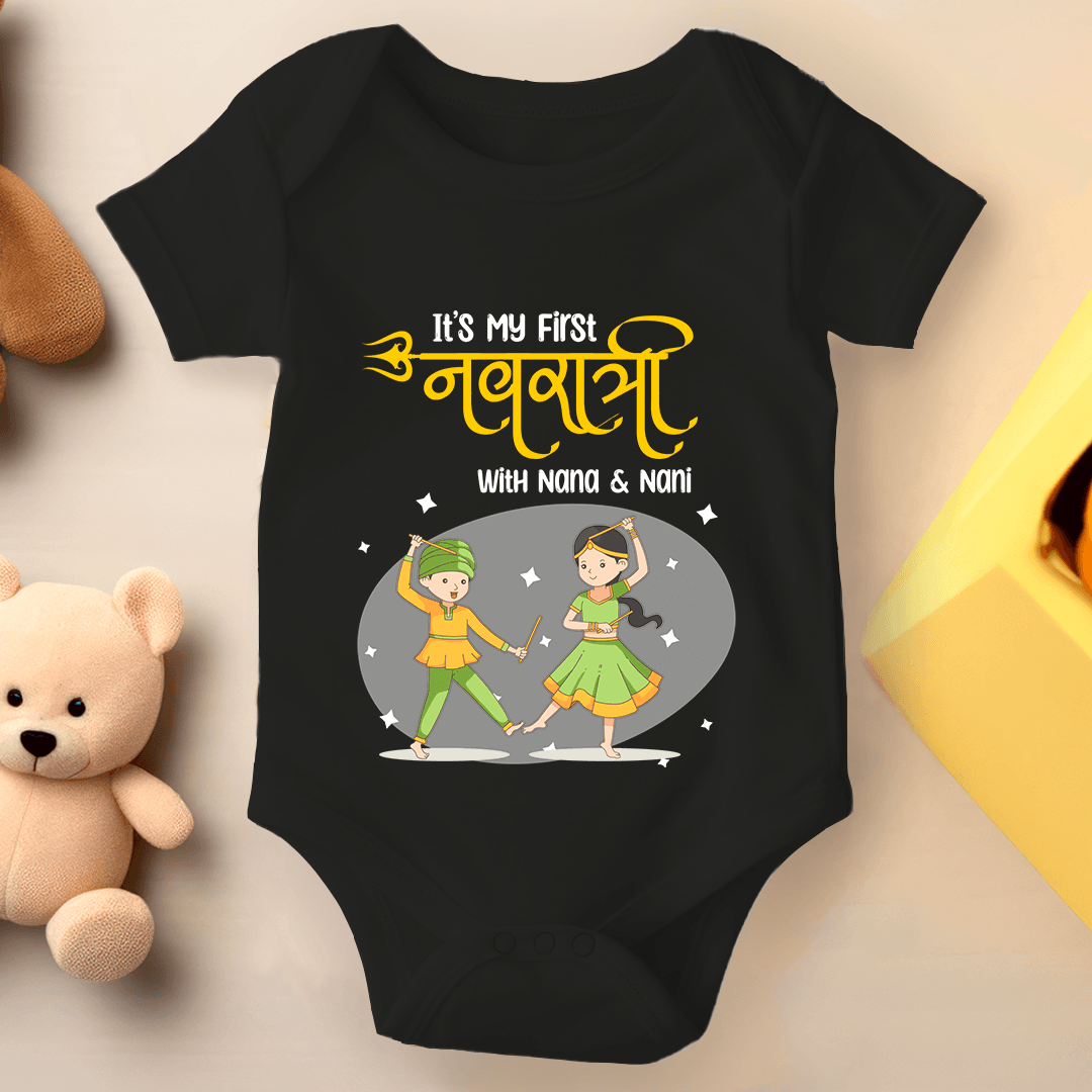 Navratri Baby Romper - First Navratri with Nana & Nani