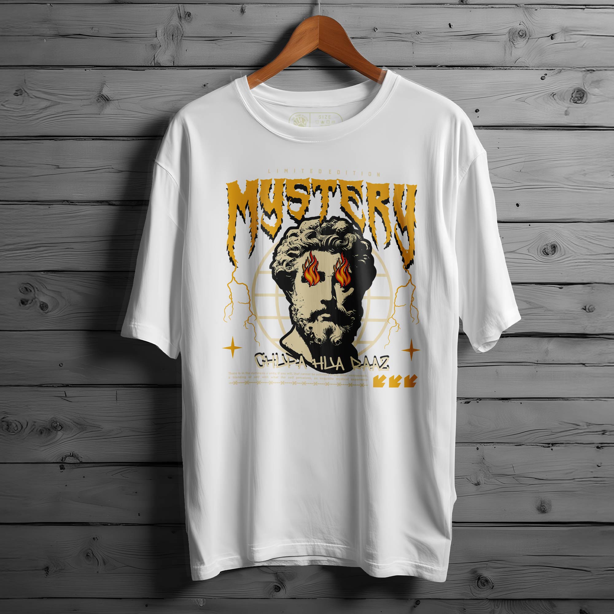 Mystry Oversized Black T-shirt Bio Wash| 8