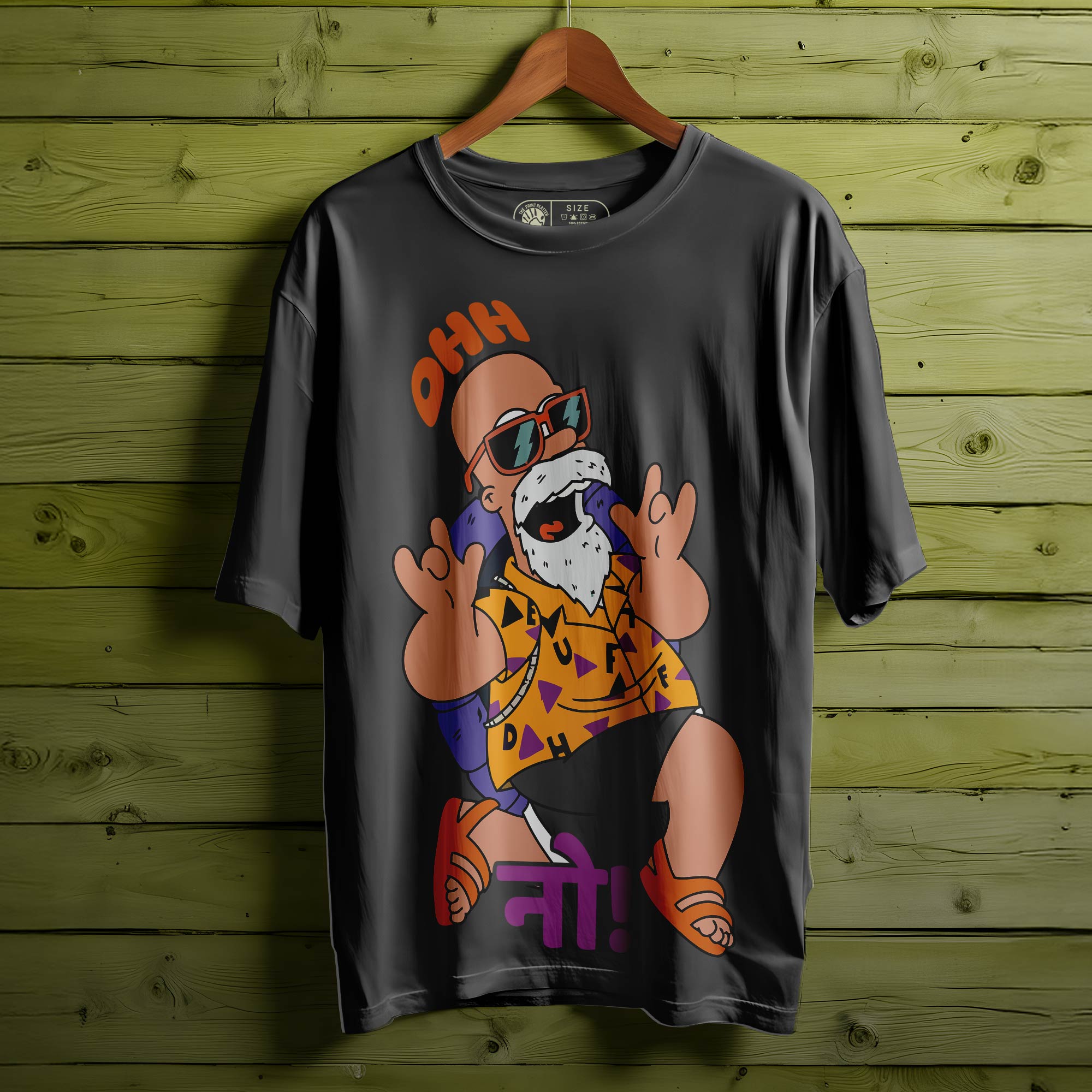 Ohh-नो! Oversized Black T-shirt Bio Wash |09