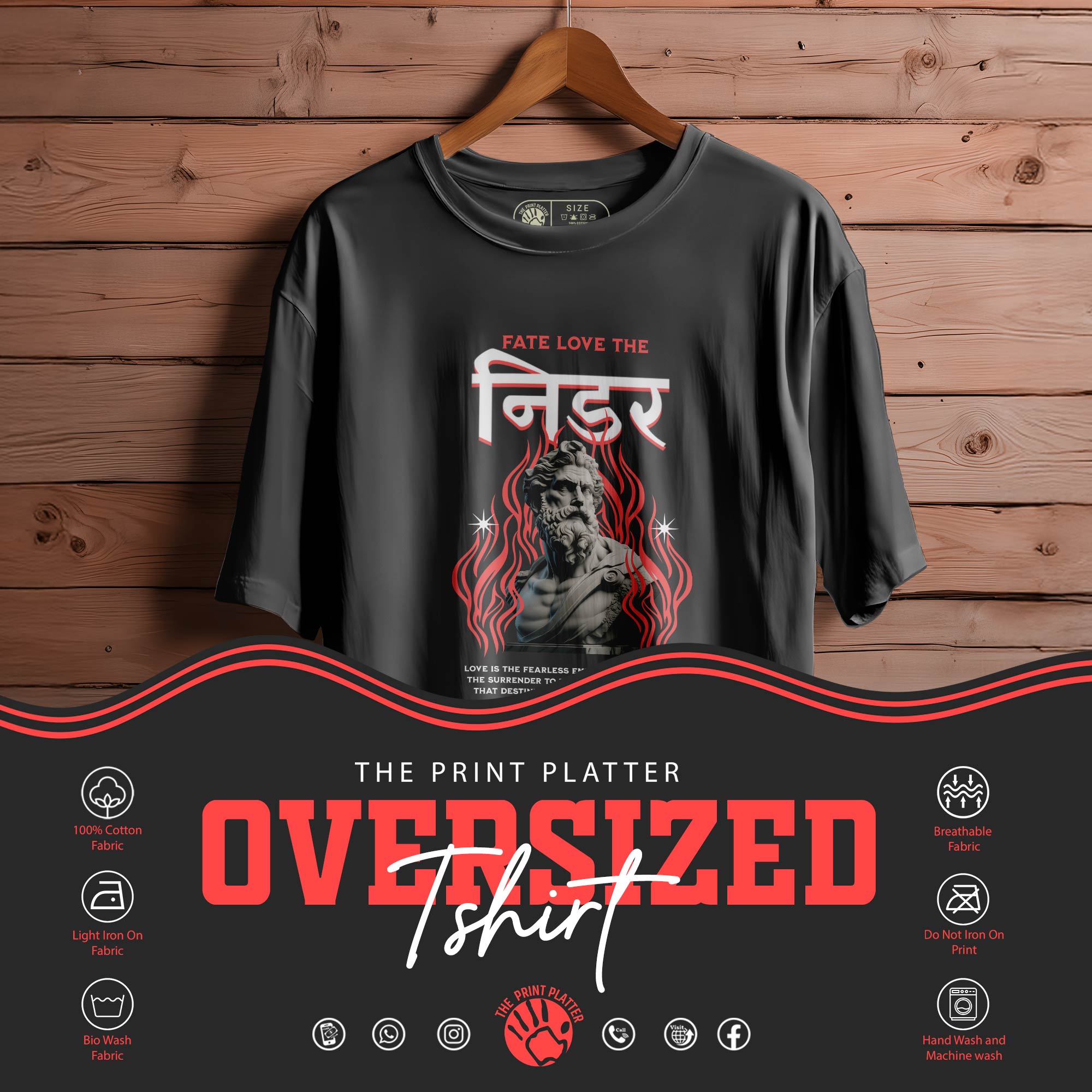 NIDAR OVERSIZED T-SHIRT FOR UNISEX BIO WASH 100