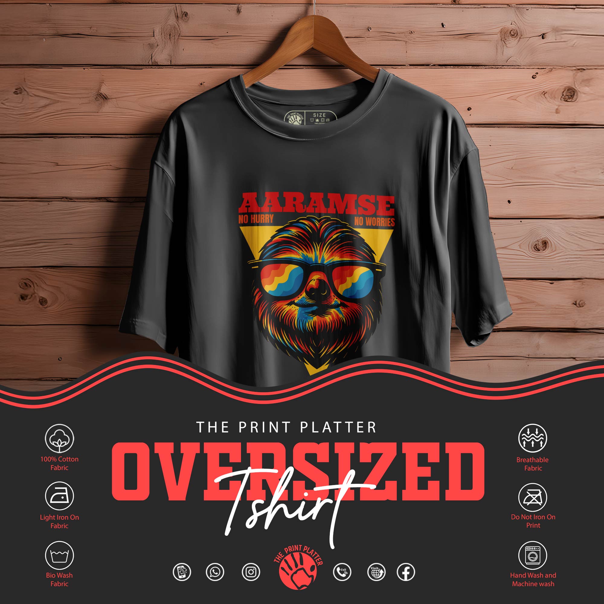 ARAMSE OVERSIZED T-SHIRT FOR UNISEX BIO WASH 108