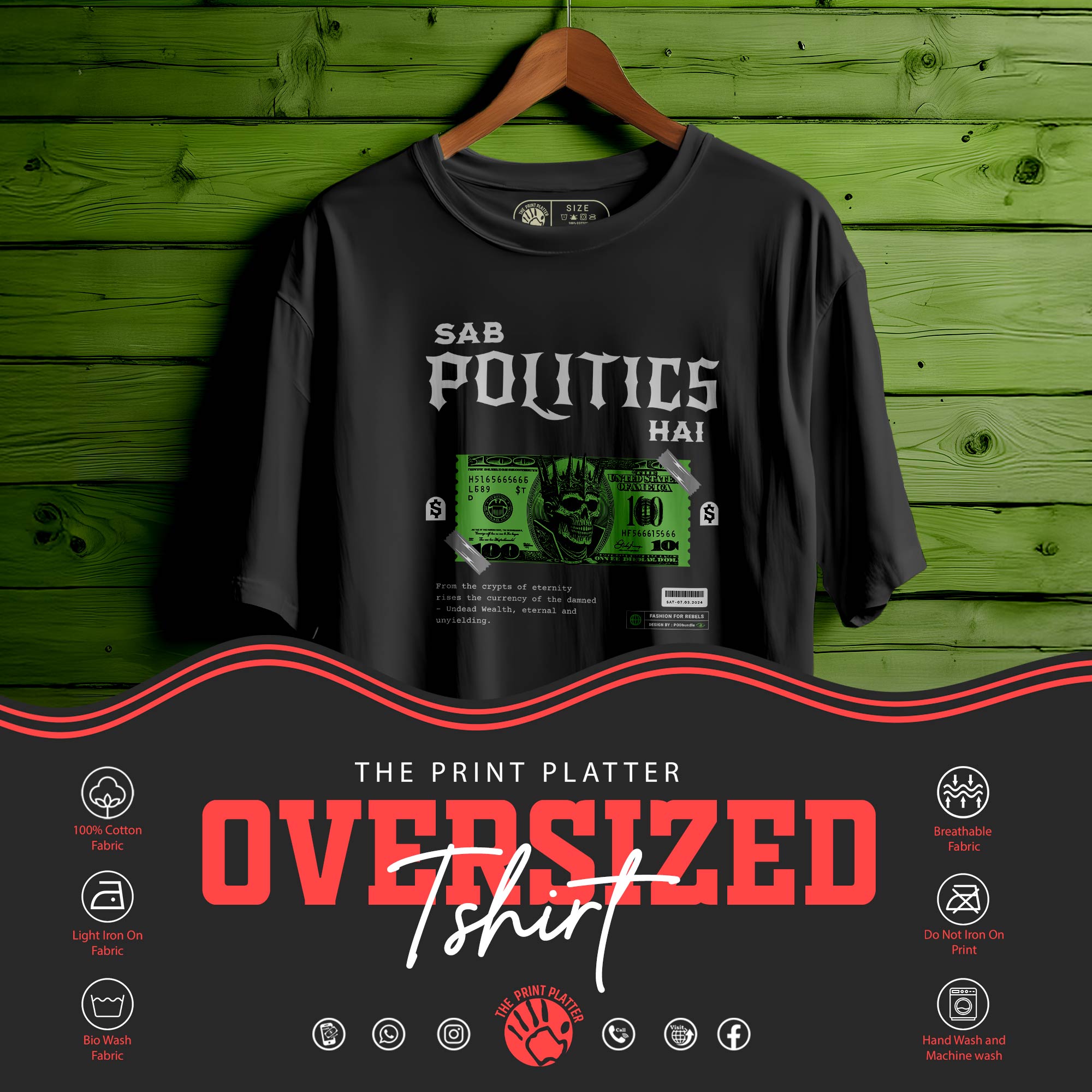 SAB POLITICS HAI OVERSIZED T-SHIRT FOR UNISEX |119