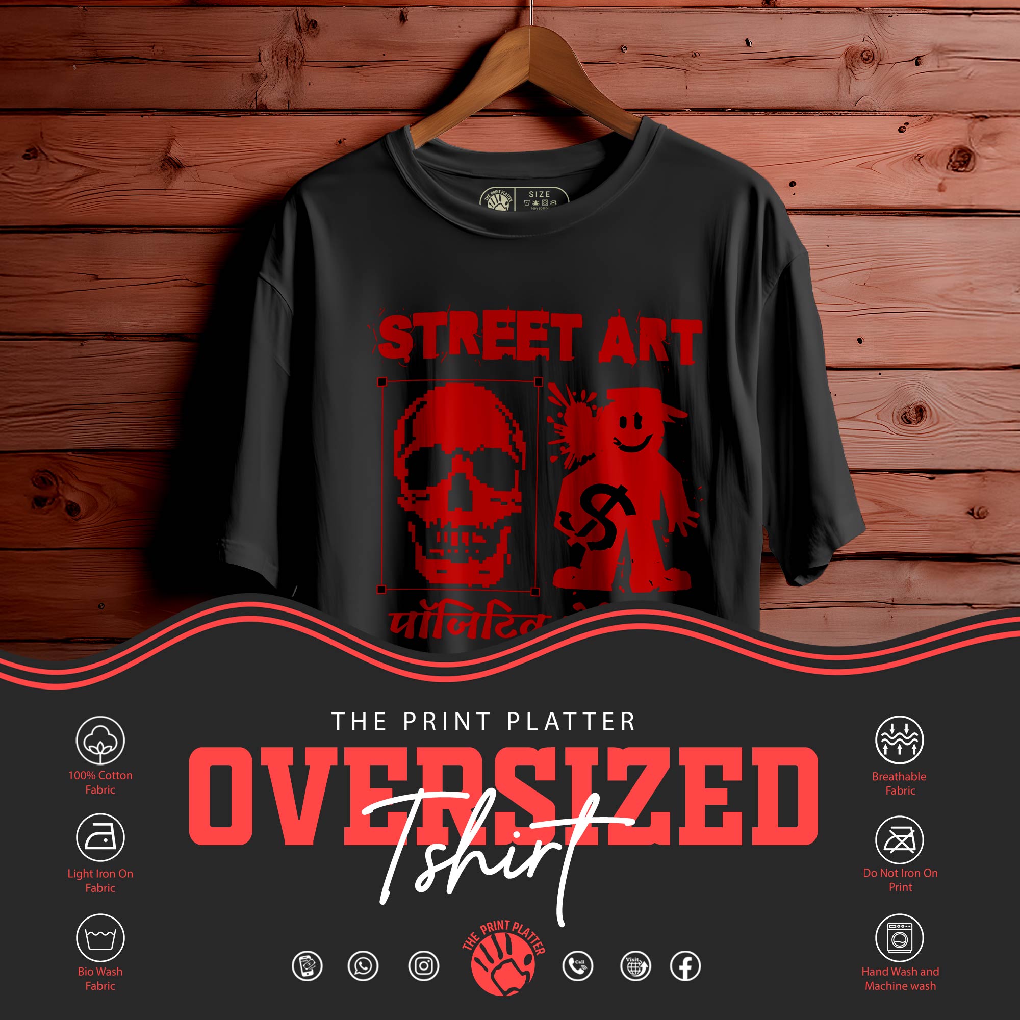 Streetart OVERSIZED T-SHIRT FOR MEN WOMEN |124