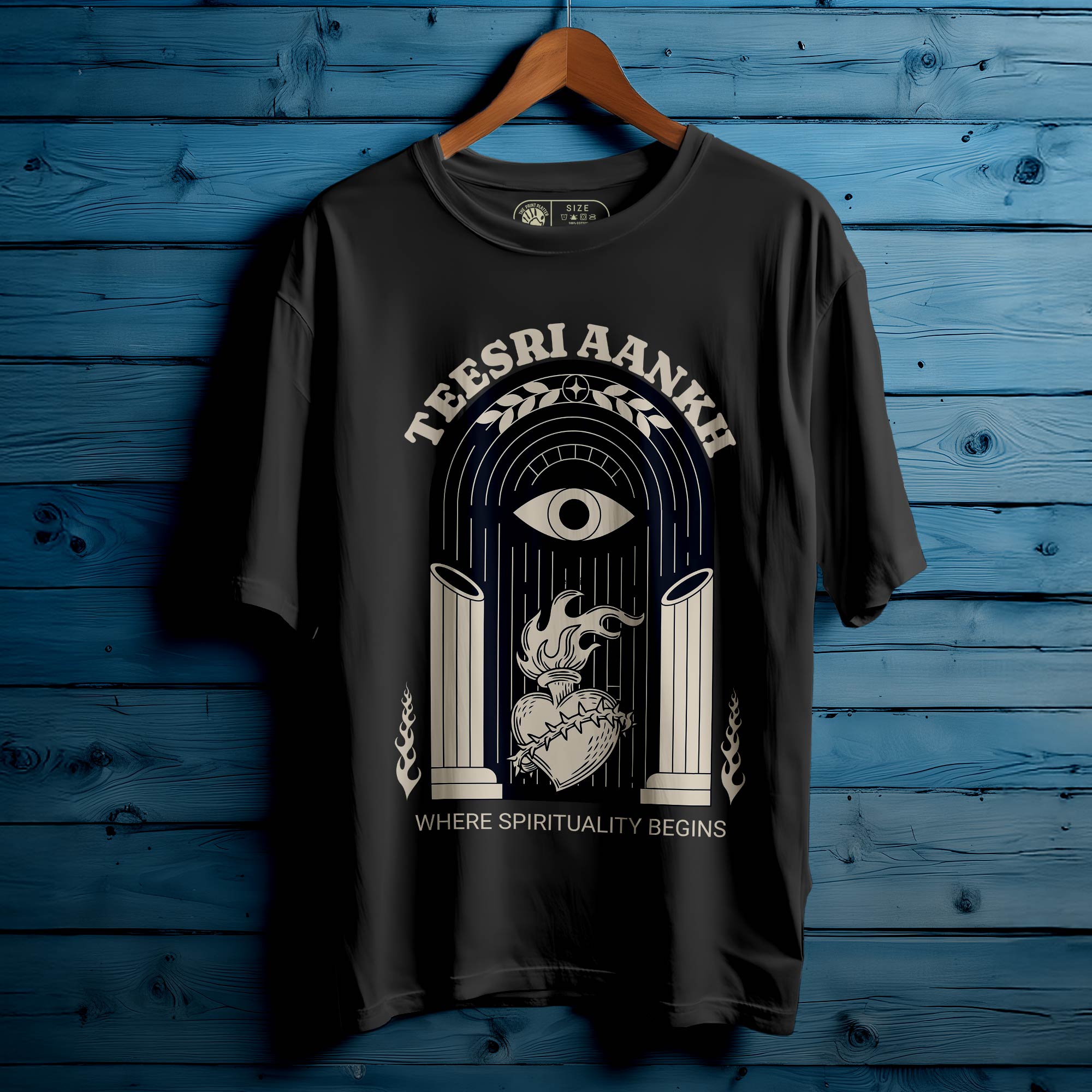 TEESRI-AANKH OVERSIZED T-SHIRT FOR MEN WOMEN BIO WASH 126