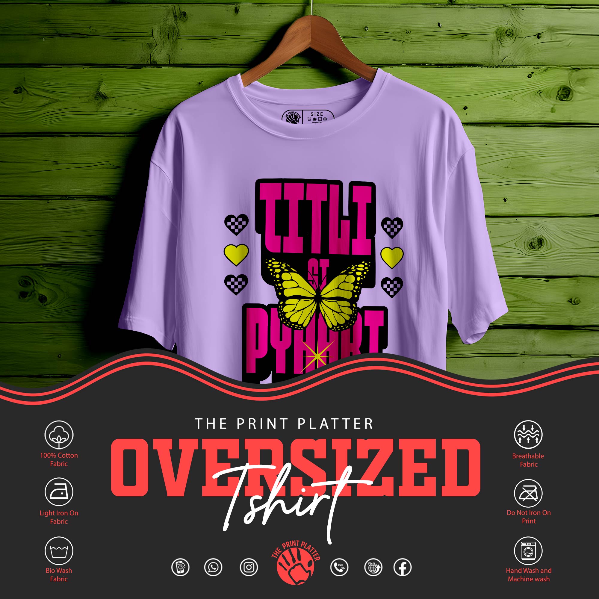 TITTLI SI PYAARI OVERSIZED T-SHIRT FOR UNISEX BIO WASH 129