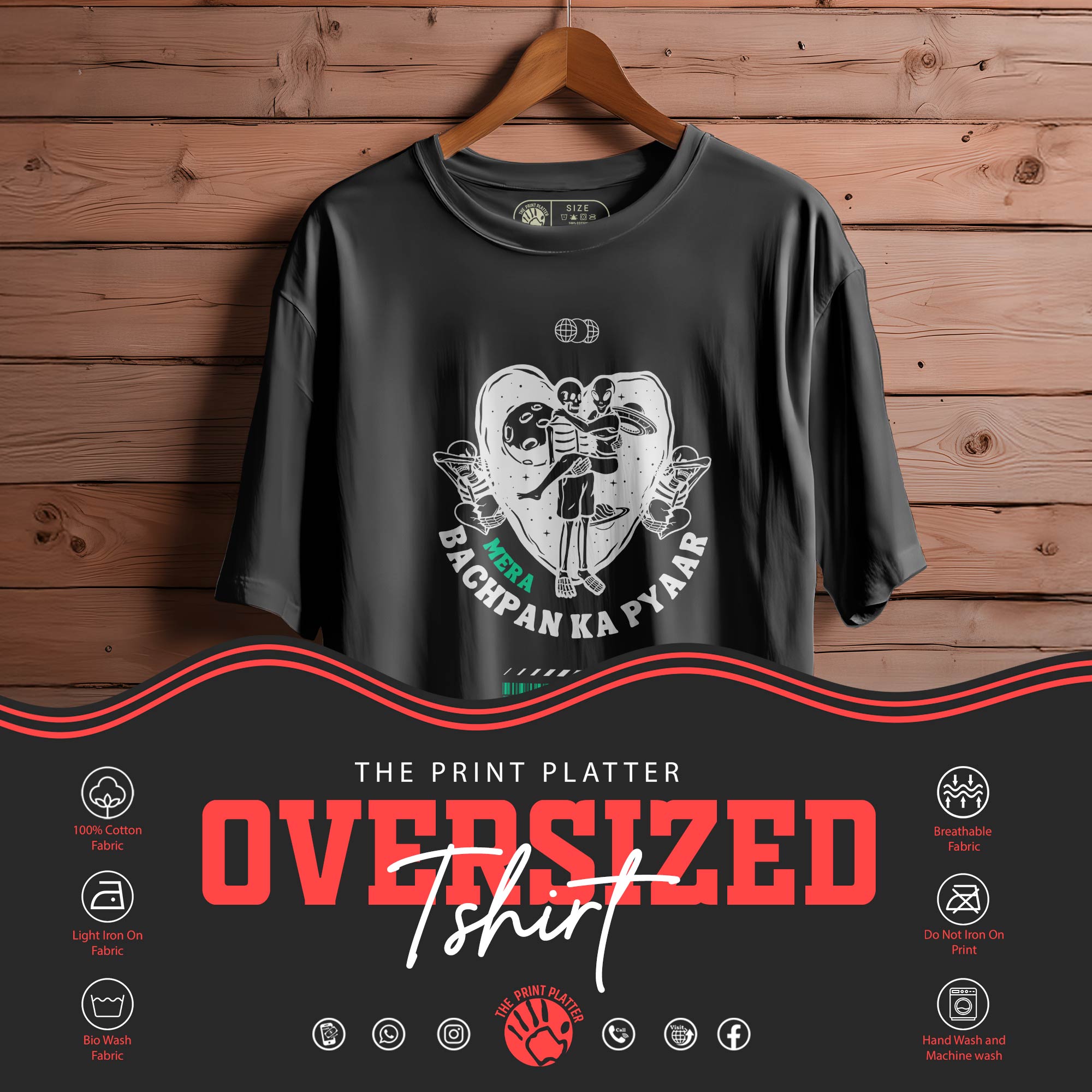 Bachpan-Ka-Pyar OVERSIZED T-SHIRT FOR MEN WOMEN BIO WASH 133