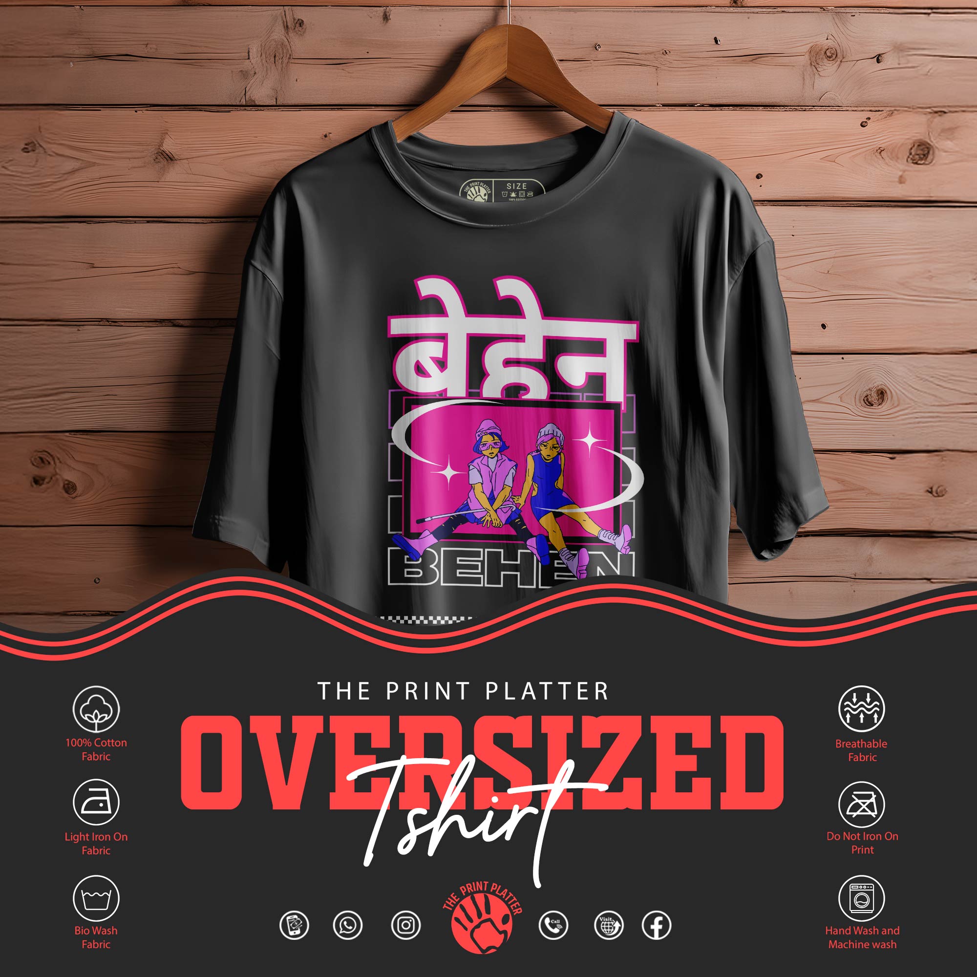 BEHEN OVERSIZED T-SHIRT FOR UNISEX BIO WASH 137