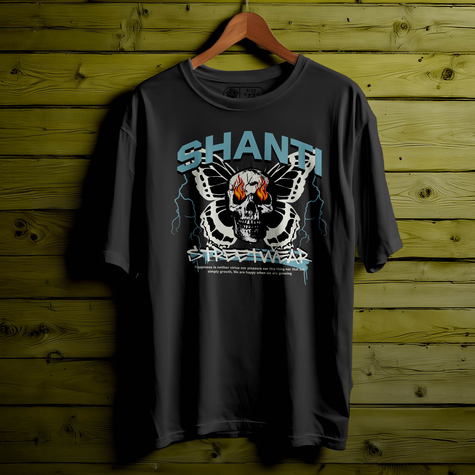 Shanti Oversized Black T-shirt Bio Wash |14