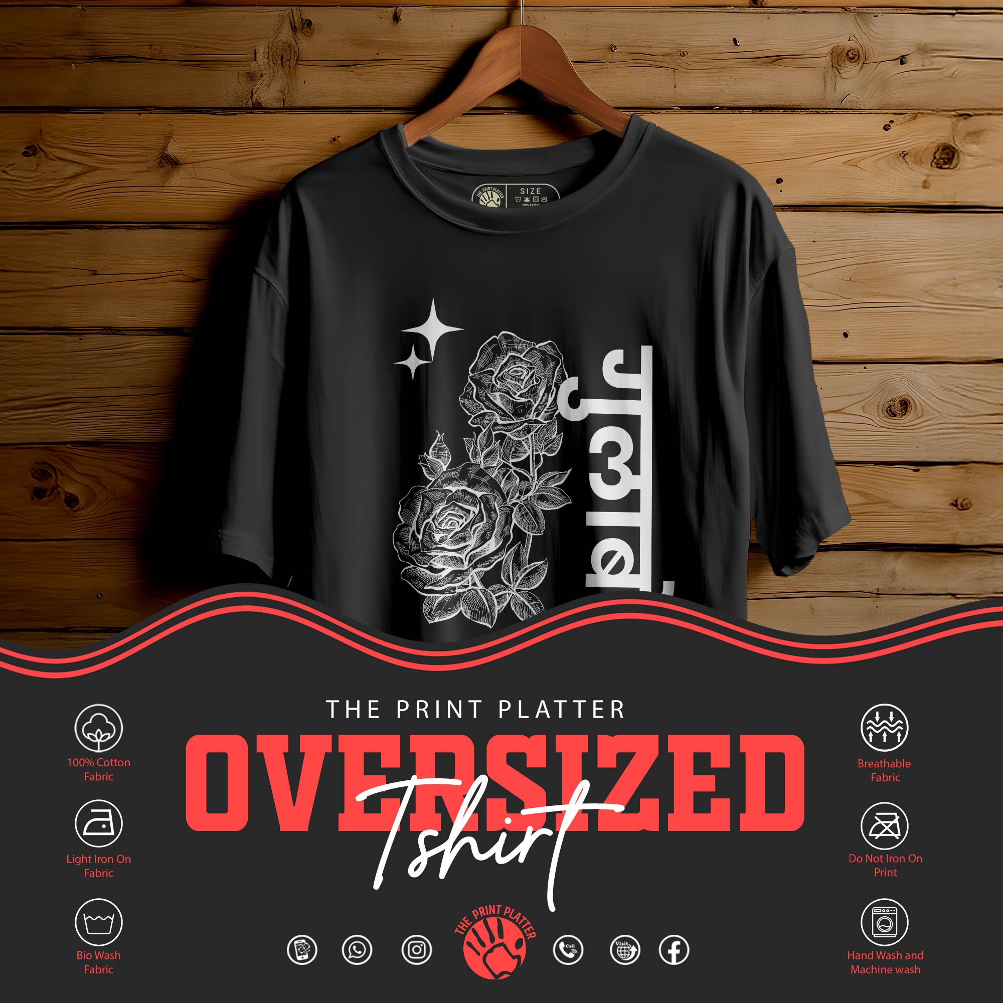 GULAABO OVERSIZED T-SHIRT FOR UNISEX BIO WASH 140