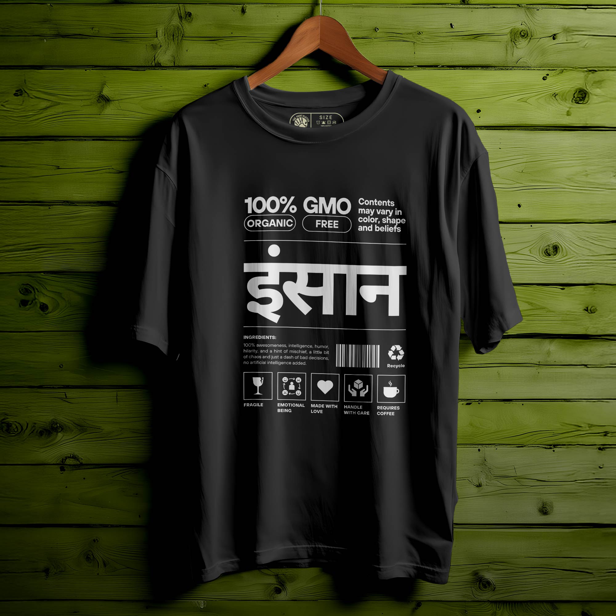 INSAAN BLACK oversized t-shirt for men women | 144