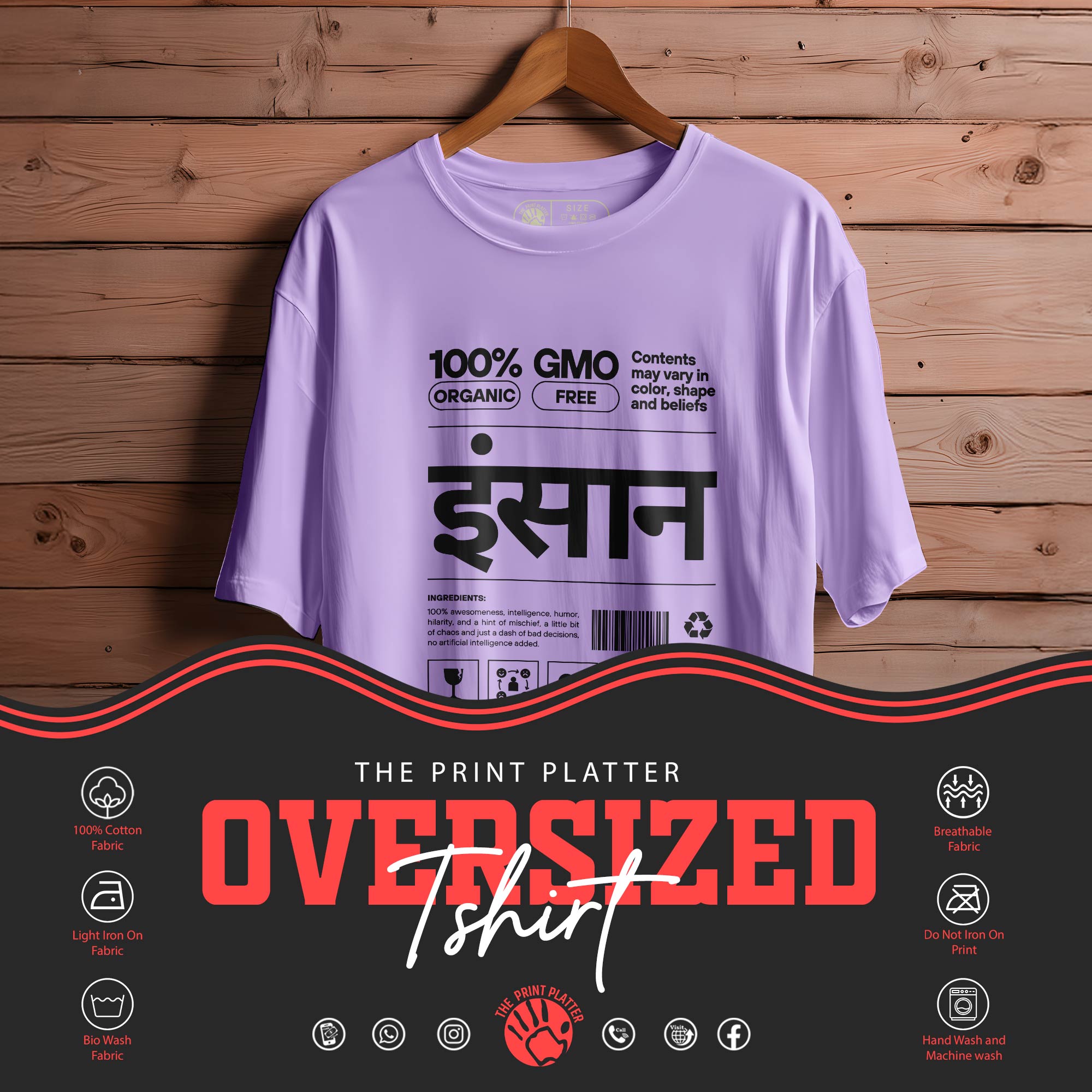 INSAAN WHITE oversized t-shirt for men women | 145