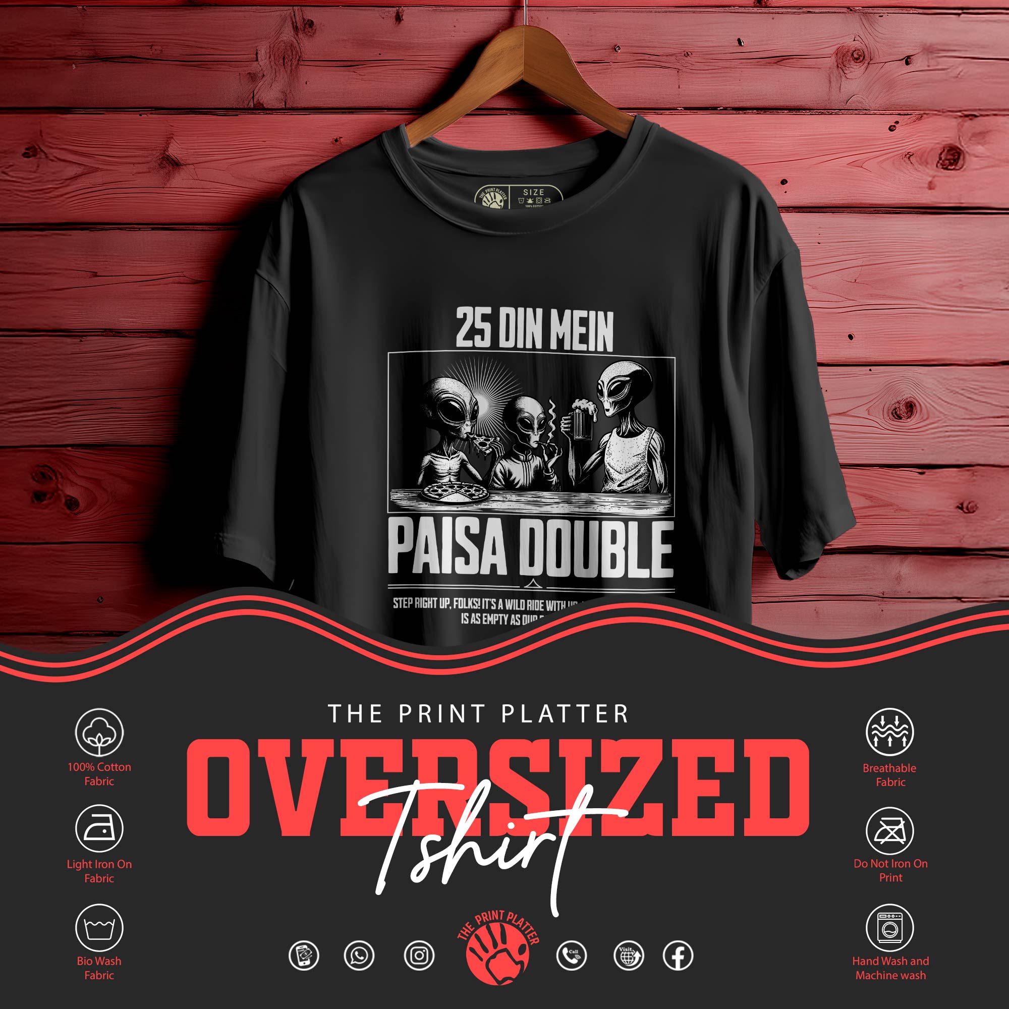 PAISA-DOUBLE oversized t-shirt for men women | 148