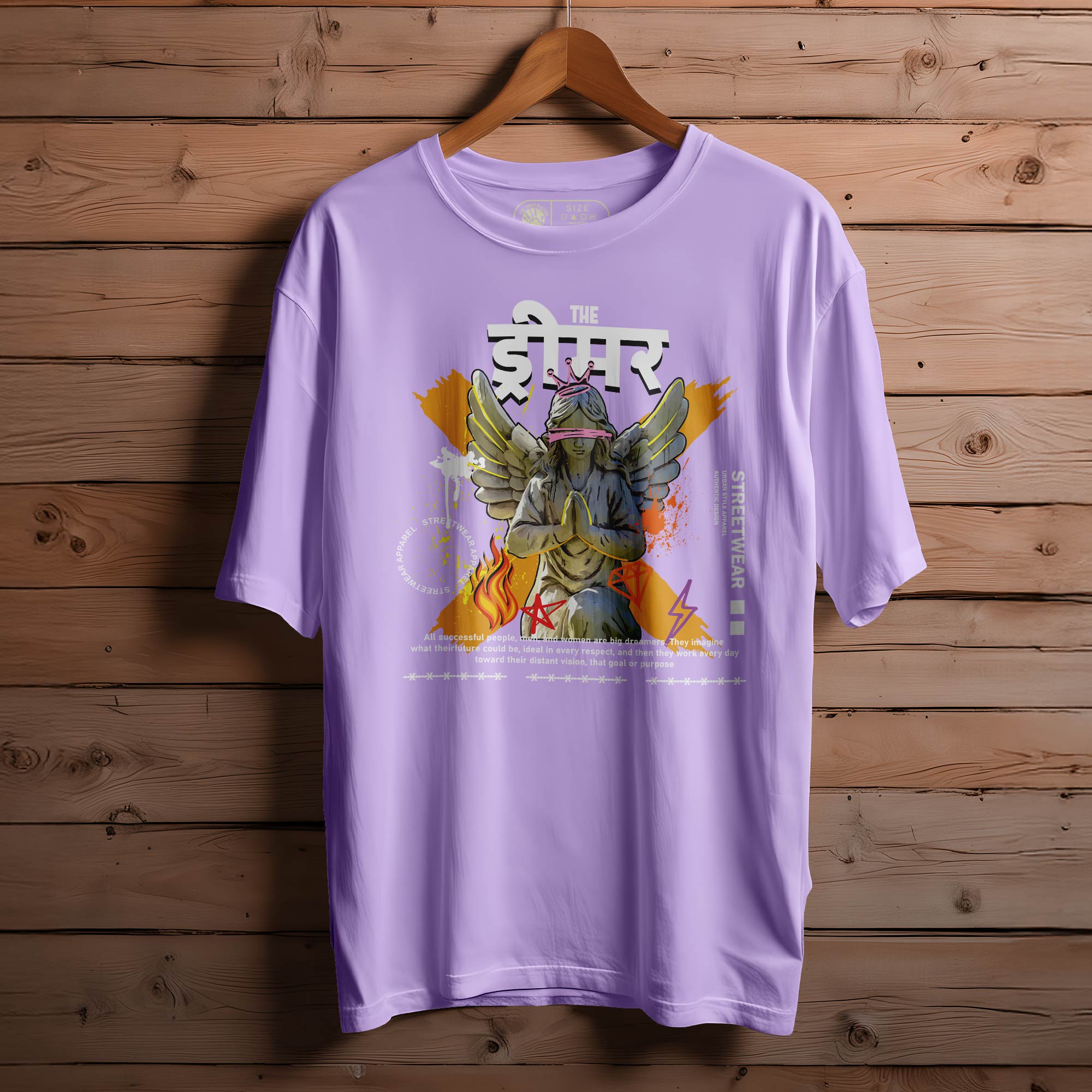 THE DREAMER Oversized Black T-shirt Bio Wash |18