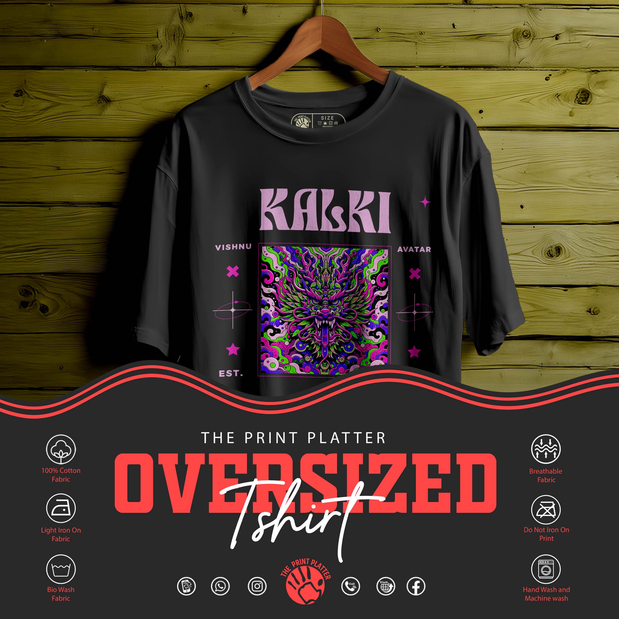 KALKI Oversized T-Shirt for Men & Women | Unisex Spiritual Graphic Tee | 208