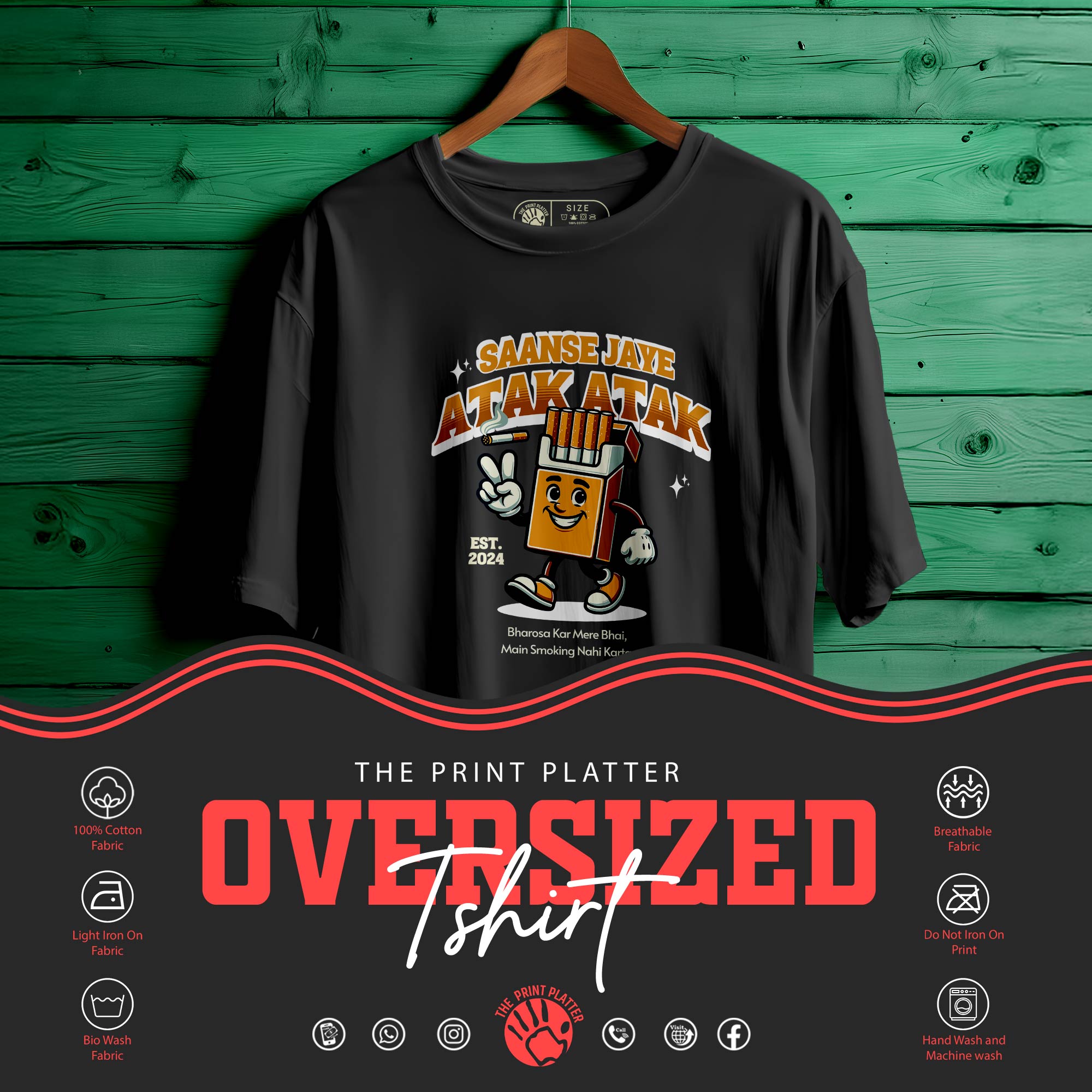 Saanse-Jaye-Atak-Atak Oversized Unisex T-Shirt | 214