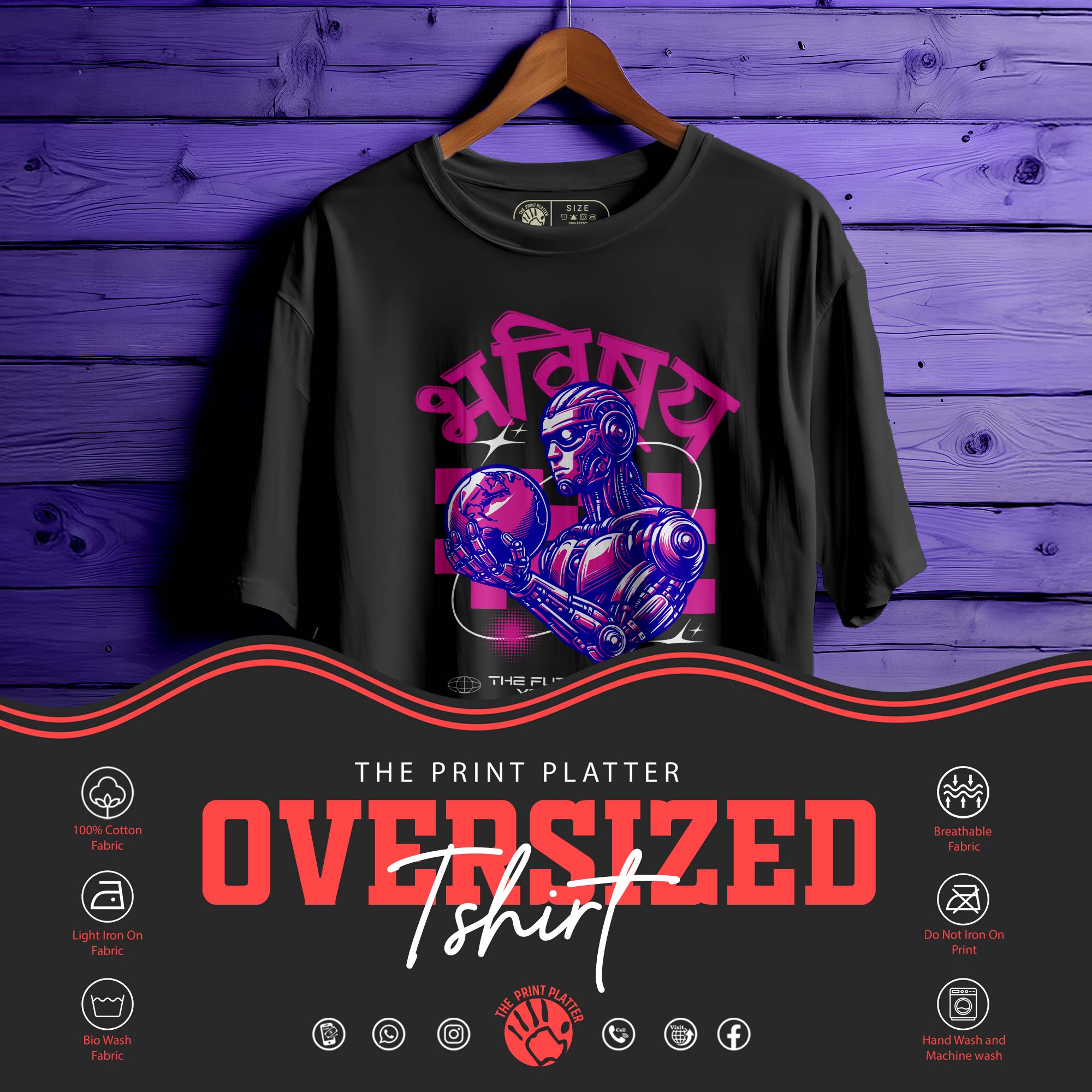 Bhabishya Oversized Unisex T-Shirt | Future-Inspired Streetwear for Men & Women