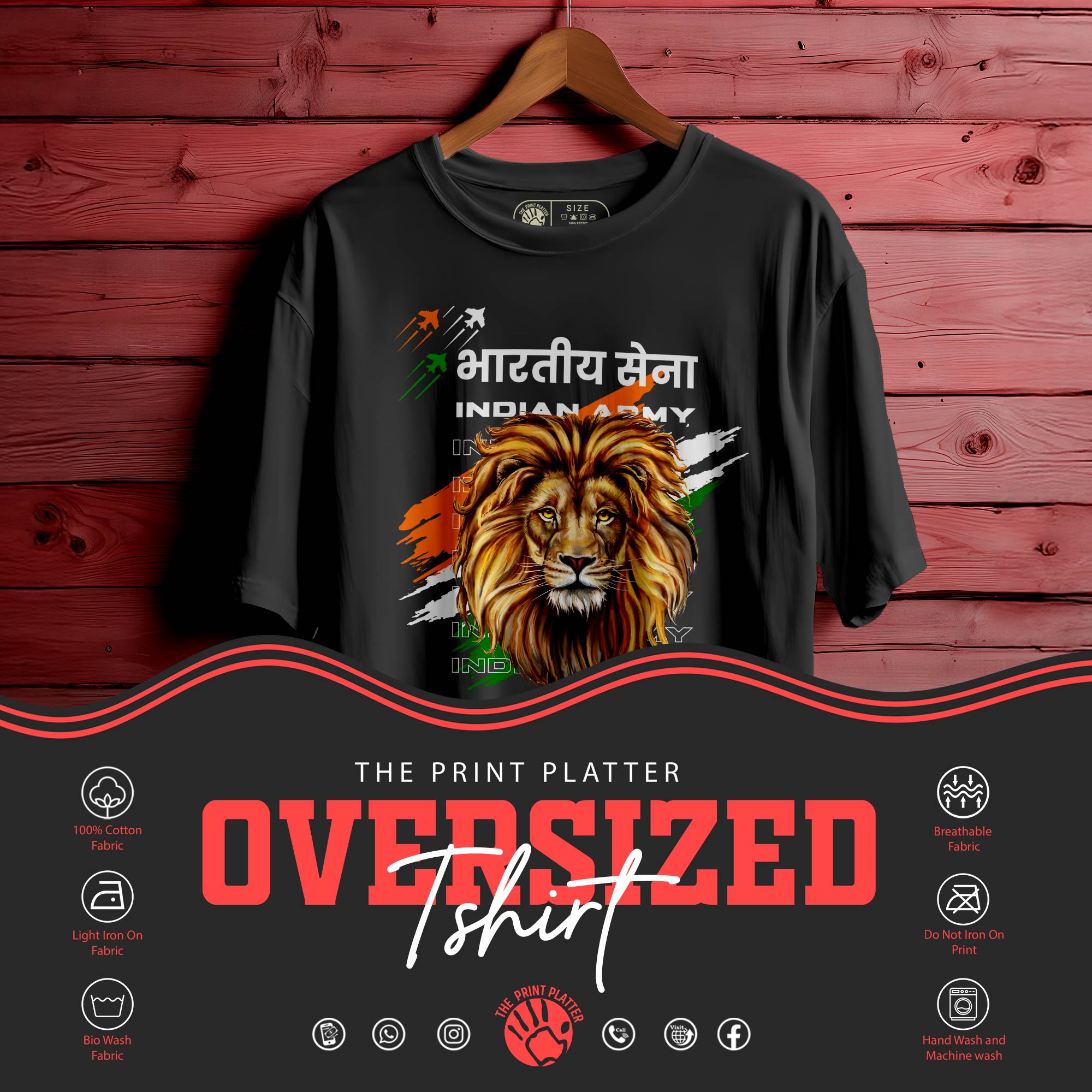 Bharatiya-Sena Oversized Unisex T-Shirt | Patriotic Streetwear for Men & Women | 233