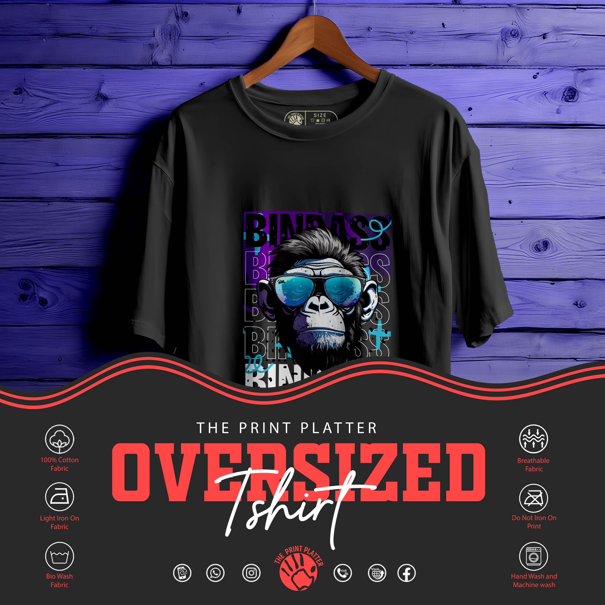 BINDASS Oversized Unisex T-Shirt | Bold Streetwear for Men & Women|234