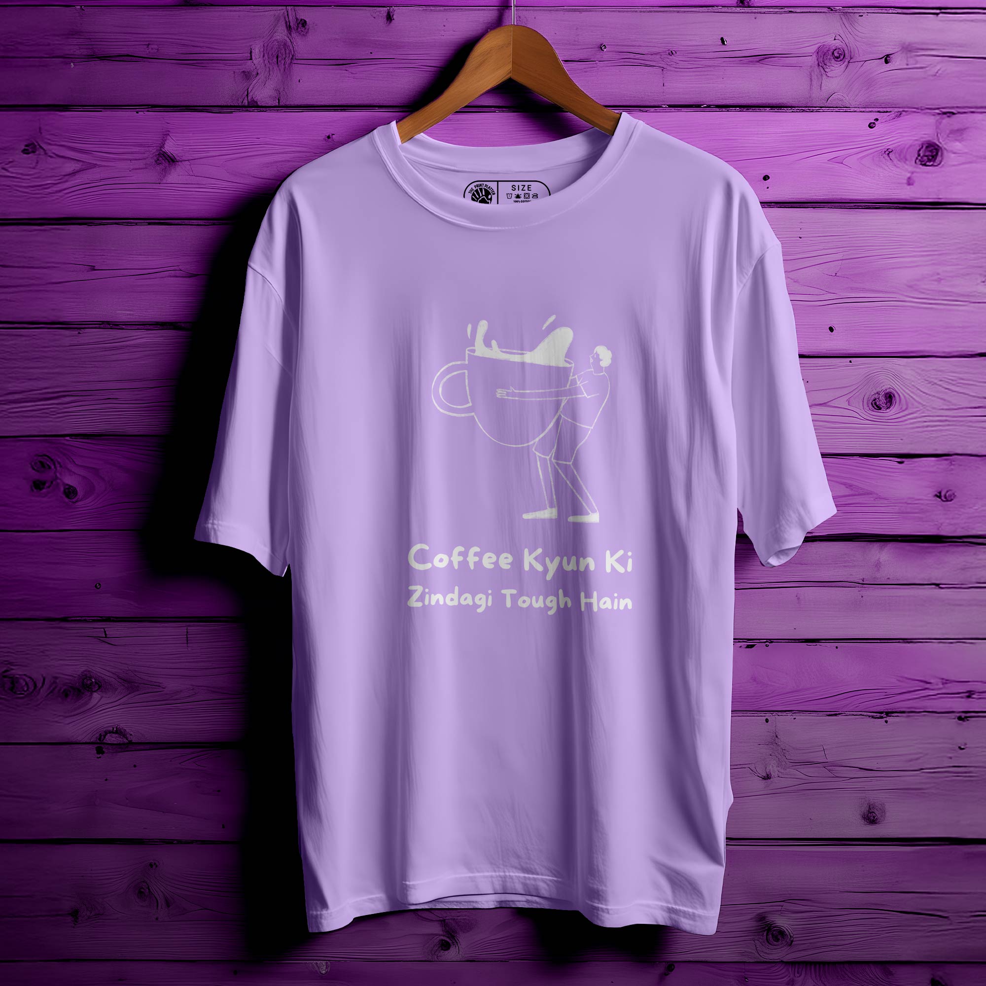 Coffee-Kyun-Ki Oversized Unisex T-Shirt | Quirky Statement Tee for Caffeine Lovers|239