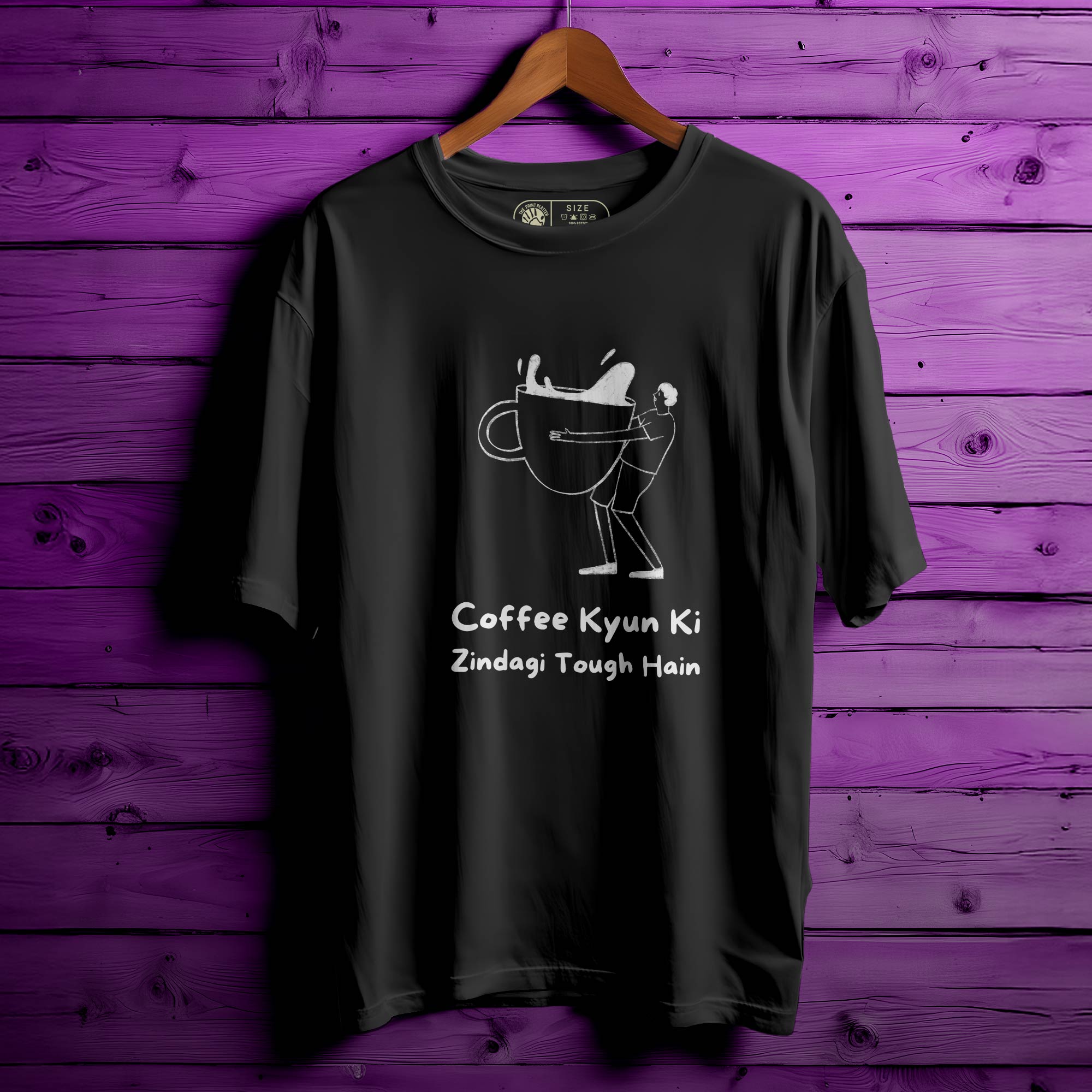 Coffee-Kyun-Ki Oversized Unisex T-Shirt | Quirky Statement Tee for Caffeine Lovers|239