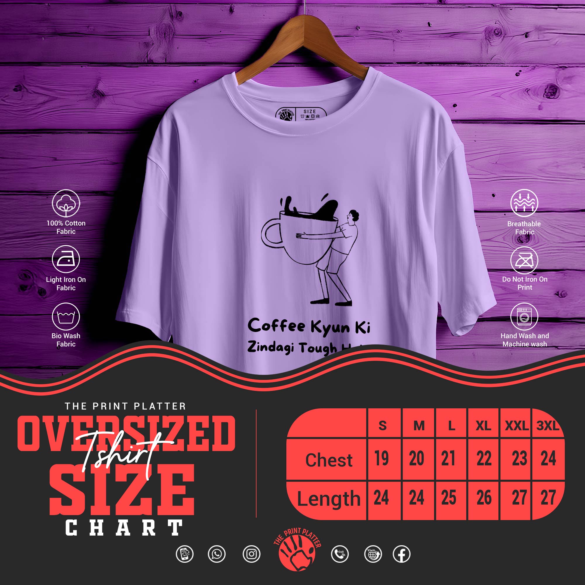 Coffee-Kyun-Ki Oversized Unisex T-Shirt | Quirky Statement Tee for Caffeine Lovers|239