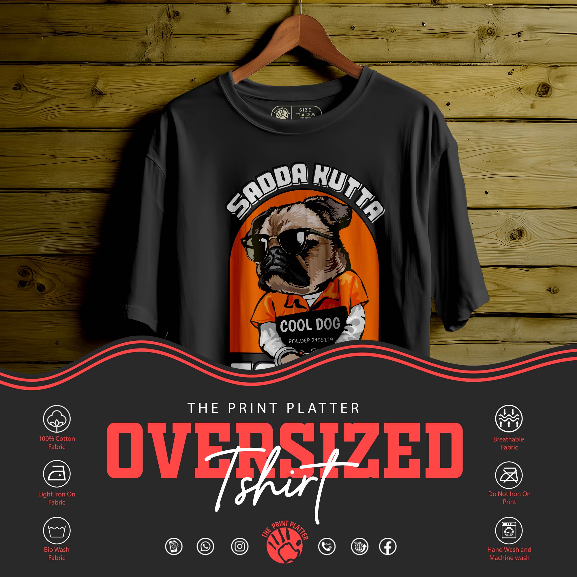 Sadda-Kutta-Tommy Oversized Unisex T-Shirt|240