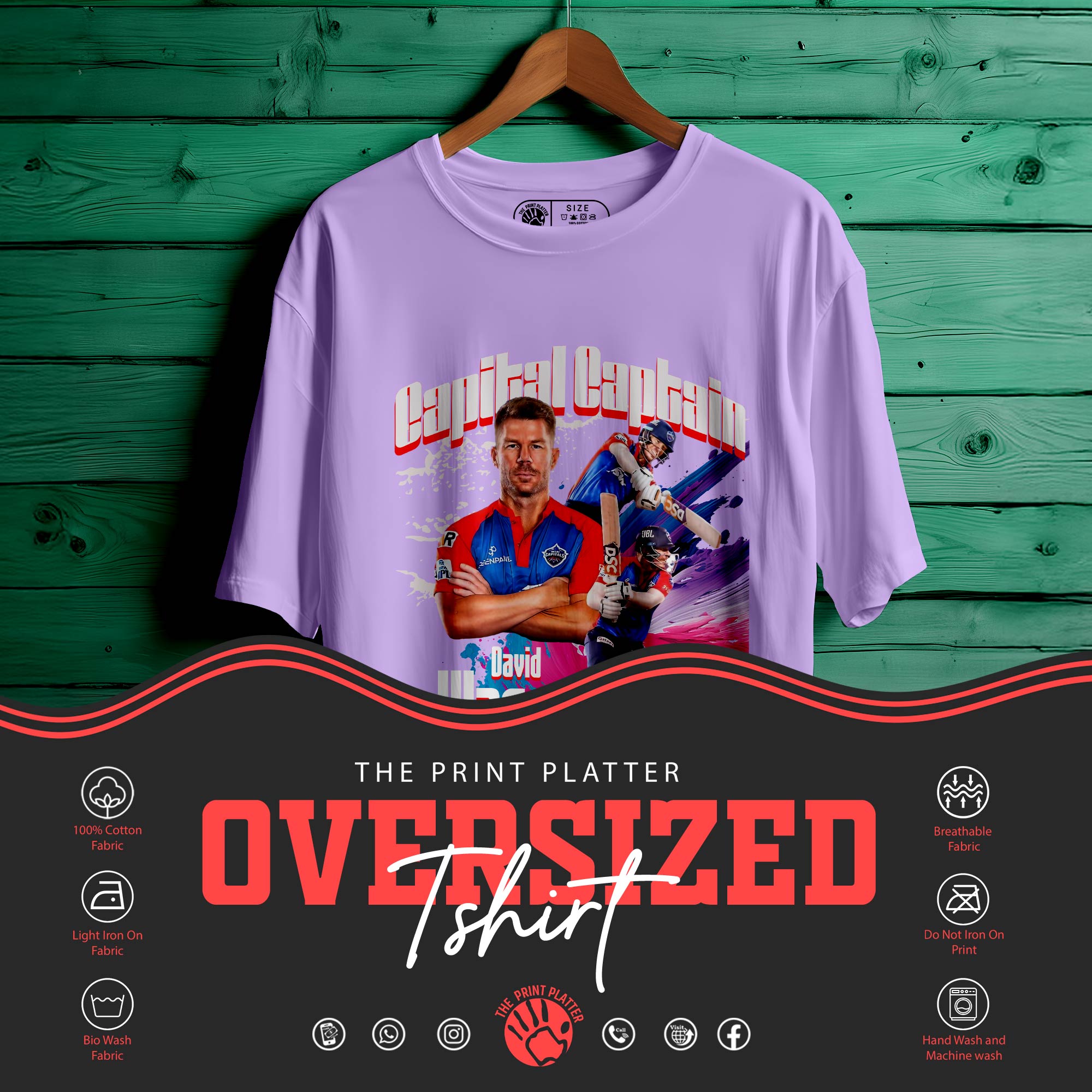 David Warner Oversized Unisex T-Shirt | Celebrate the Cricket Legend in Style|283