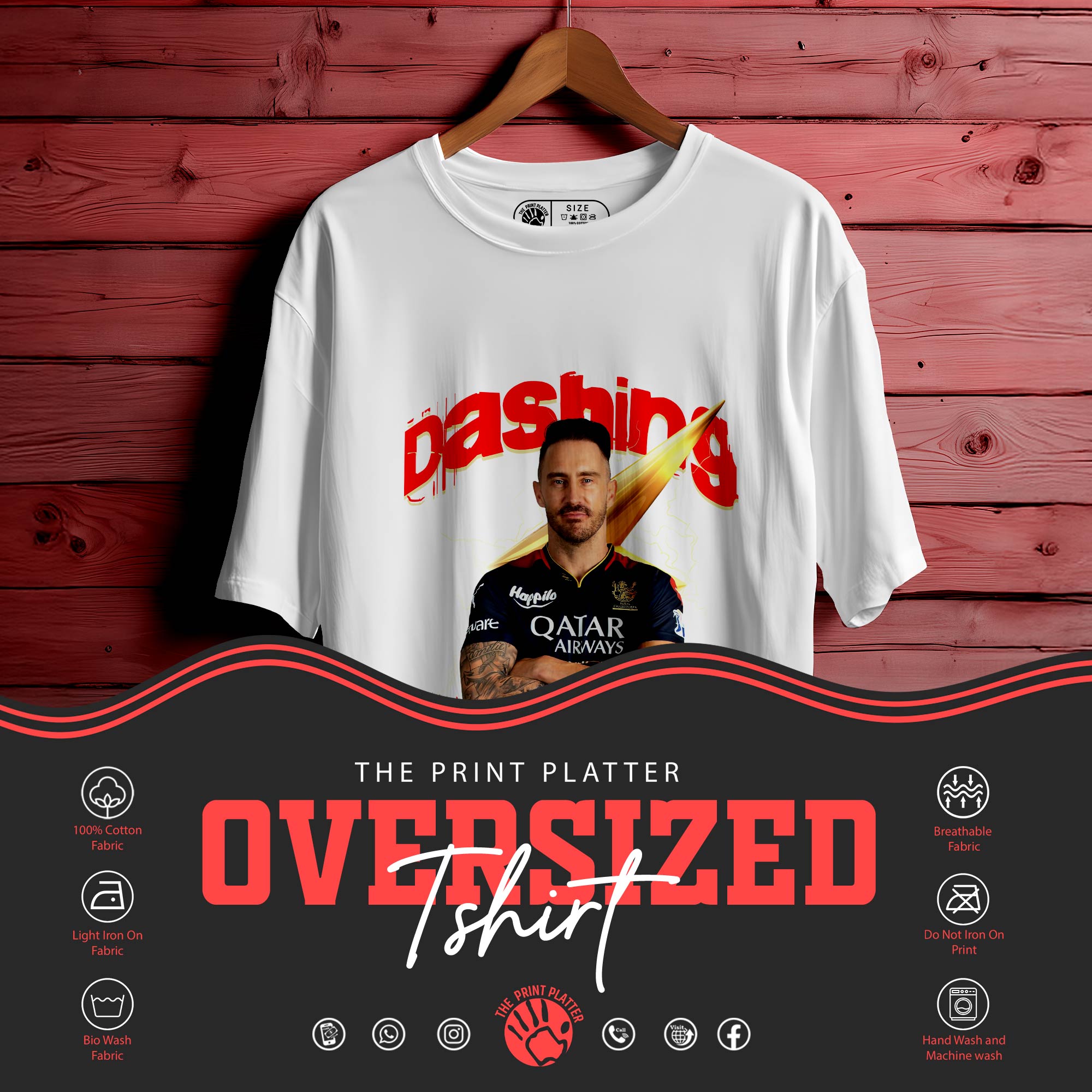 Faf-Du-Plessis Oversized Unisex T-Shirt |286