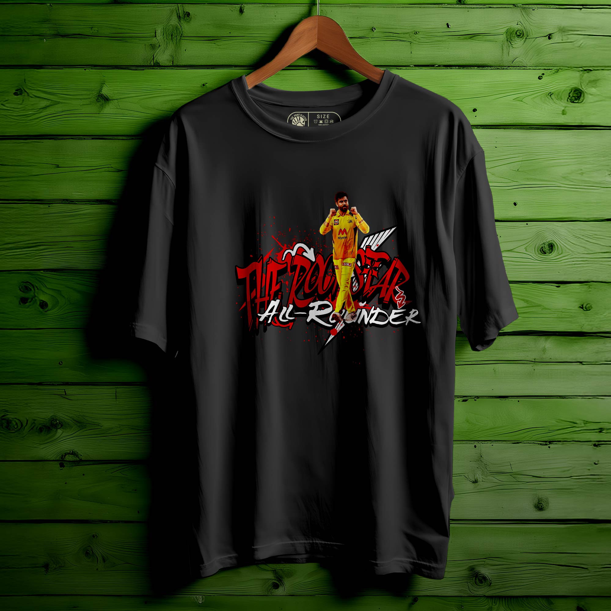 Rabindra Jadeja Oversized Unisex T-Shirt – Celebrate Cricket Royalty in Style | 304