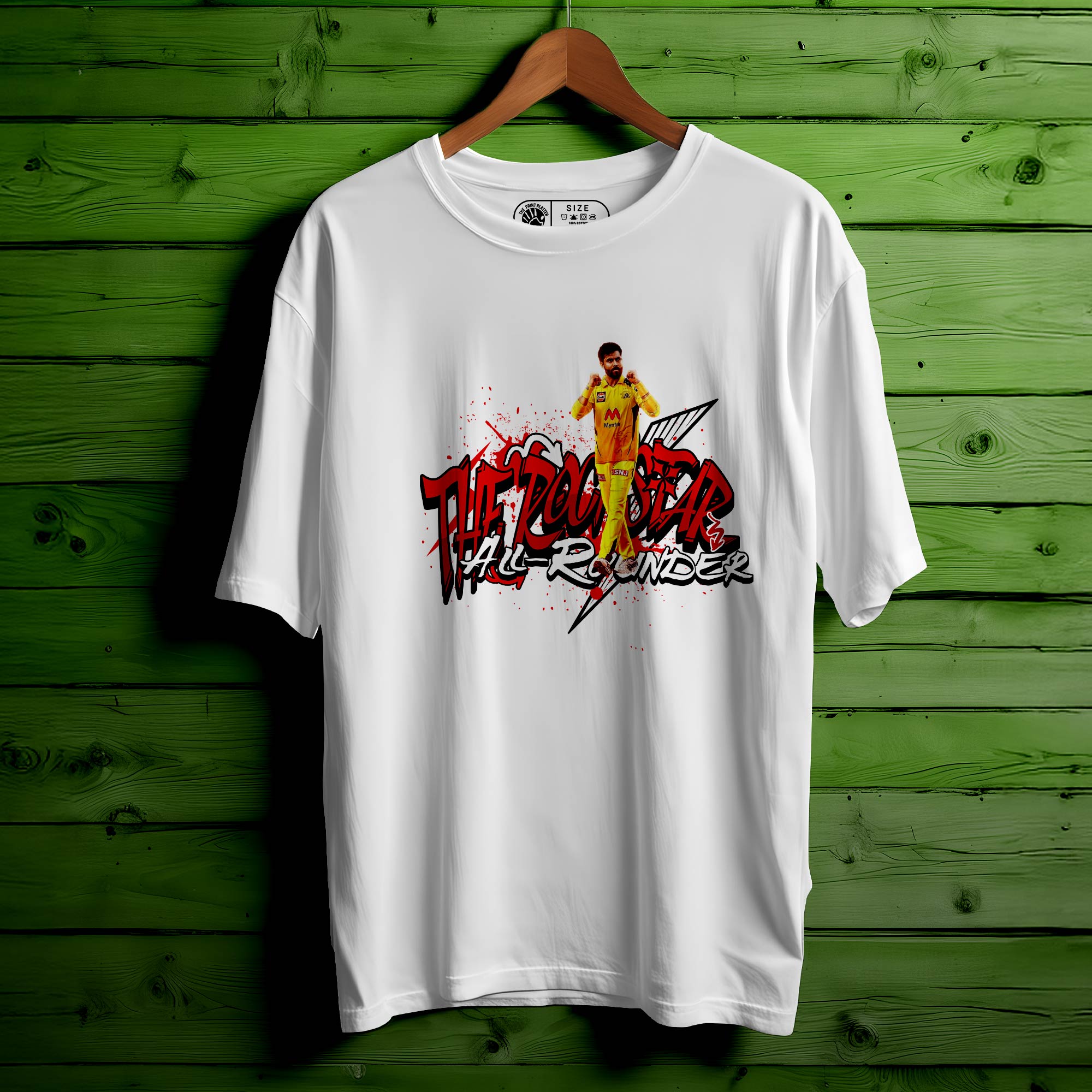 Rabindra Jadeja Oversized Unisex T-Shirt – Celebrate Cricket Royalty in Style | 304