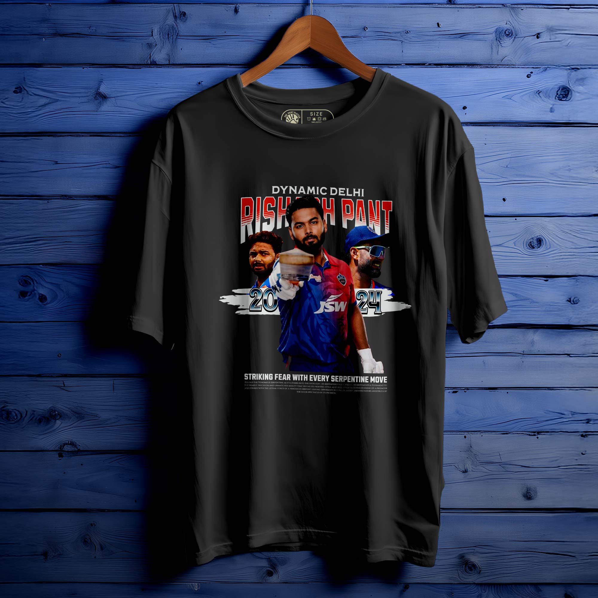 Rishab Pant Oversized Unisex T-Shirt – Fearless Fashion for Cricket Fans| 307