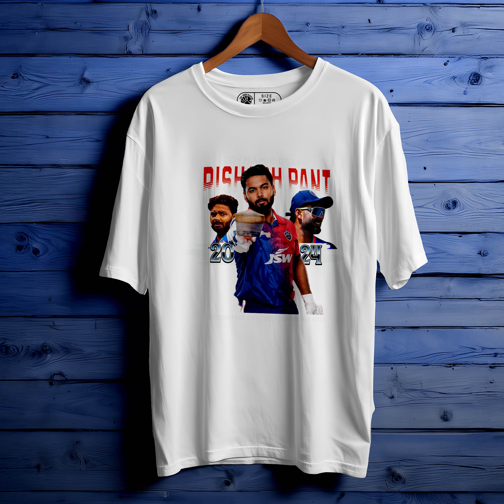 Rishab Pant Oversized Unisex T-Shirt – Fearless Fashion for Cricket Fans| 307