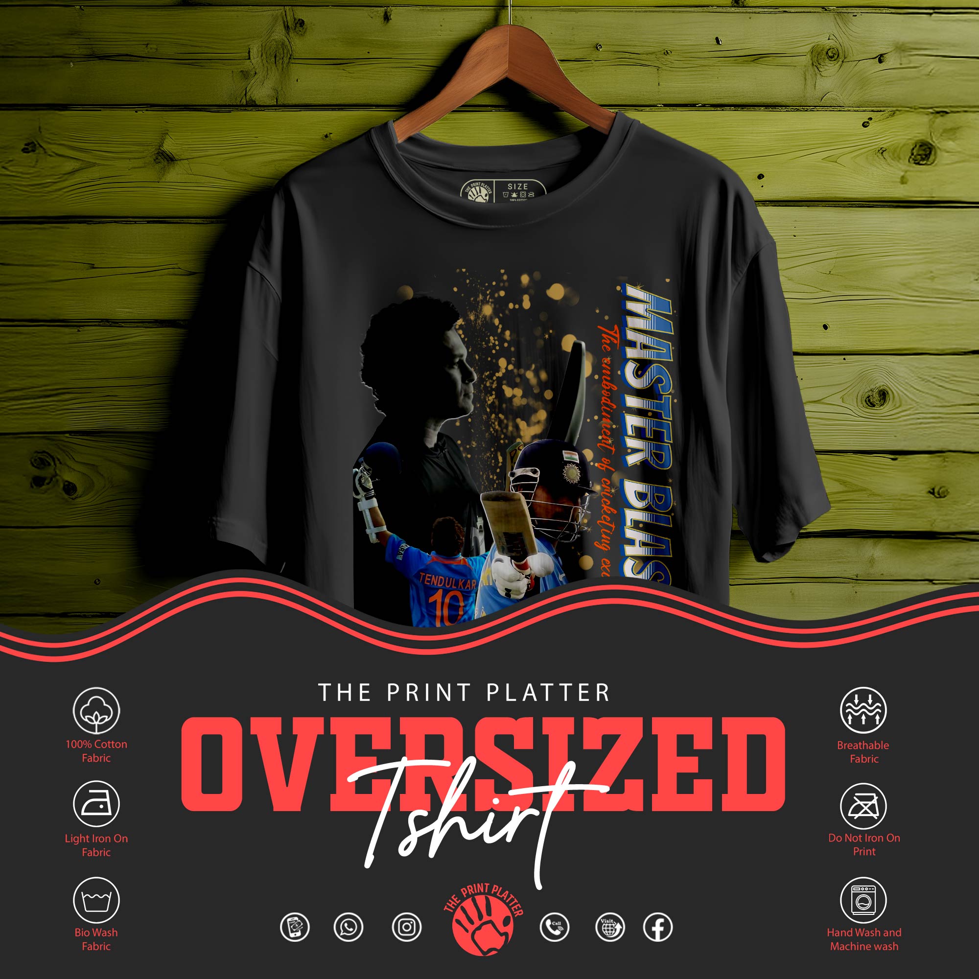 SACHIN TENDULKAR Oversized Unisex T-Shirt – Tribute to the God of Cricket| 308