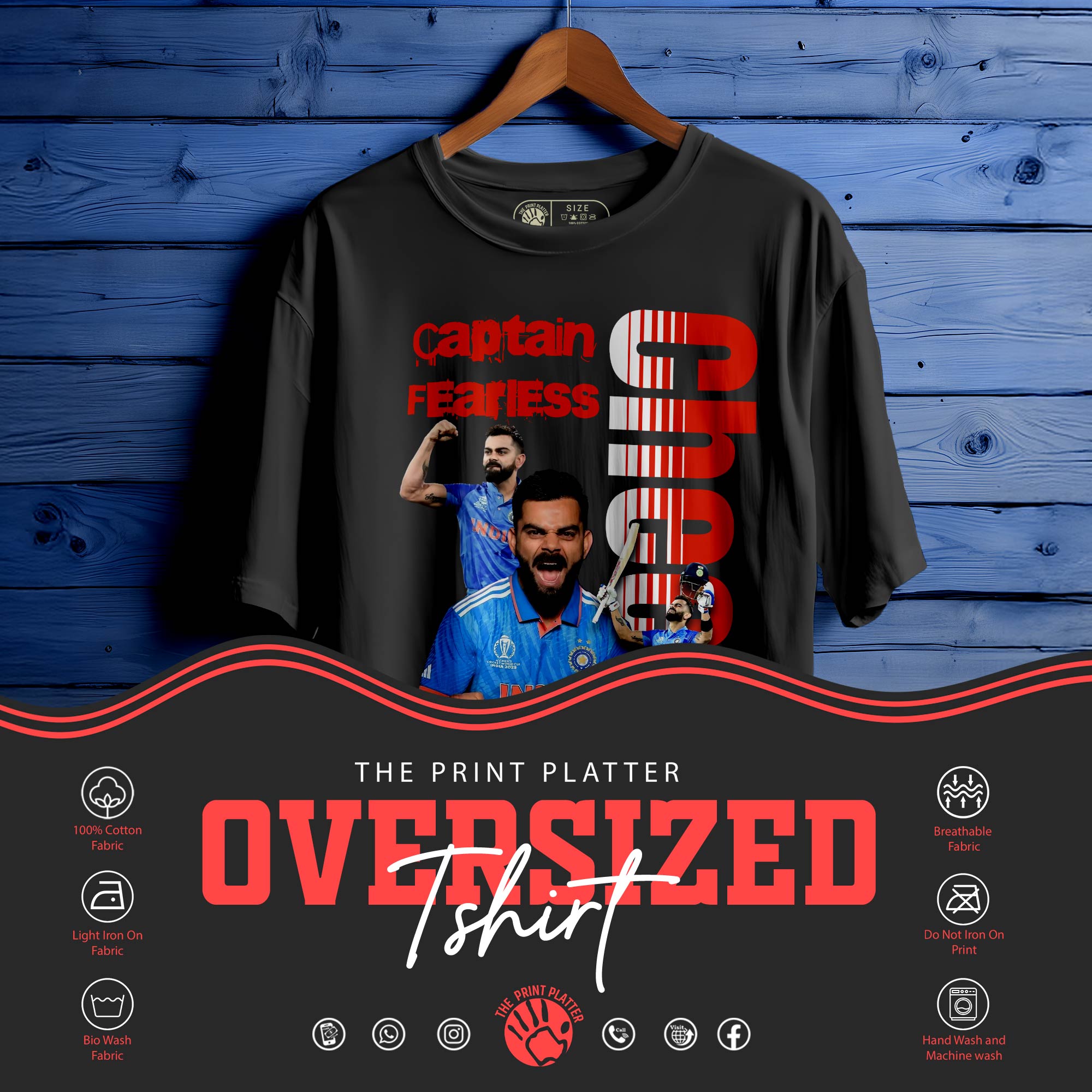 VIRAT KOHLI Oversized Unisex T-Shirt – Rule the Streets Like a King| 311
