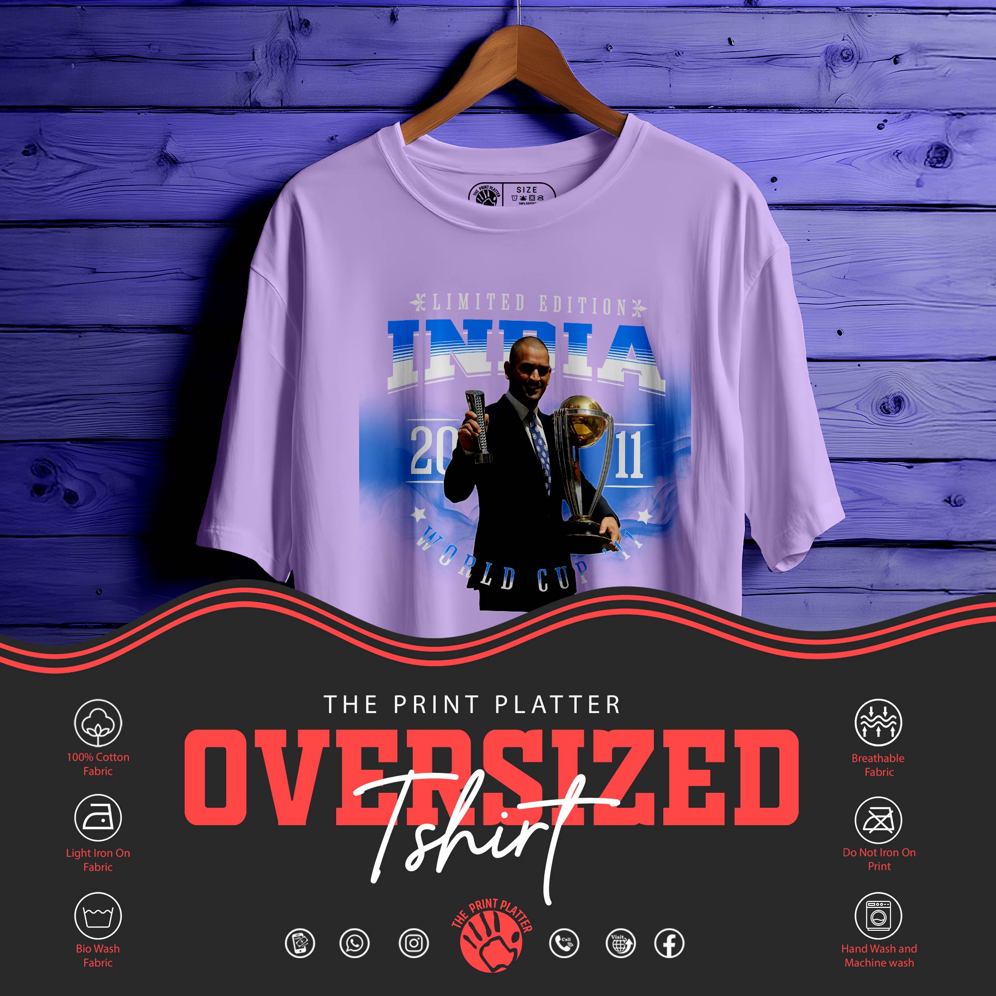 WORLD CUP Oversized Unisex T-Shirt – Celebrate the Spirit of Cricket in Style |315