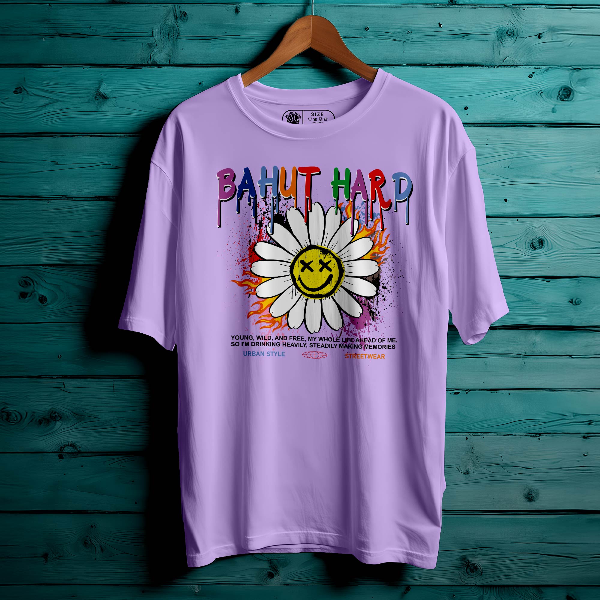 BAHUT HARD Oversized Black T-shirt Bio Wash| 32