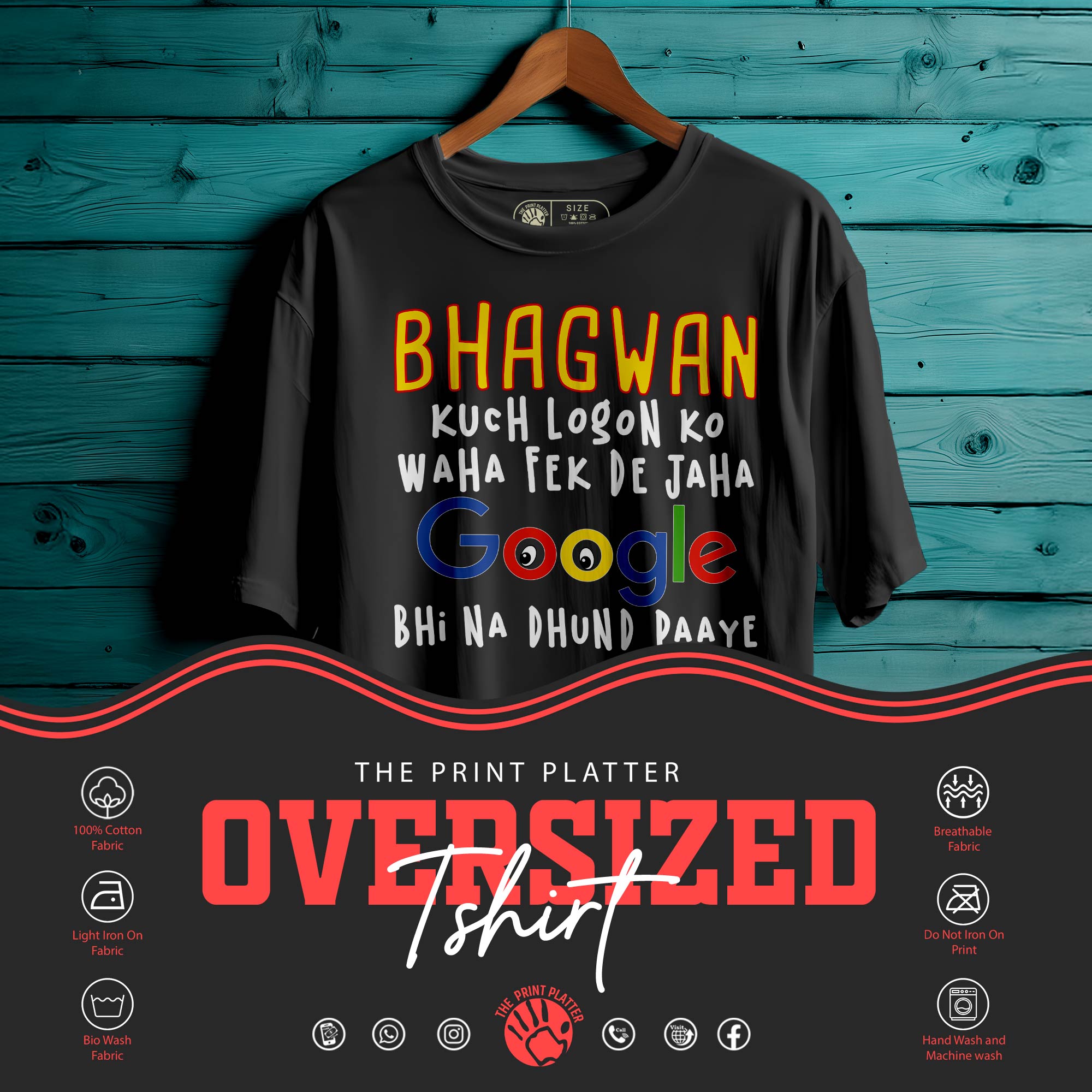 Bhagwan Kuch Oversized Unisex T-Shirt – When Faith Meets Sass | 323