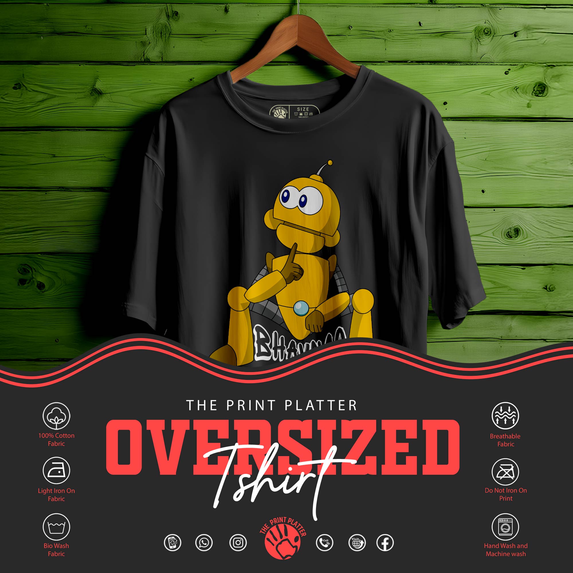 Bhavnao Mein Bah Gaya Oversized Unisex T-Shirt – Feelings? Just Fashionably Expressed | 324