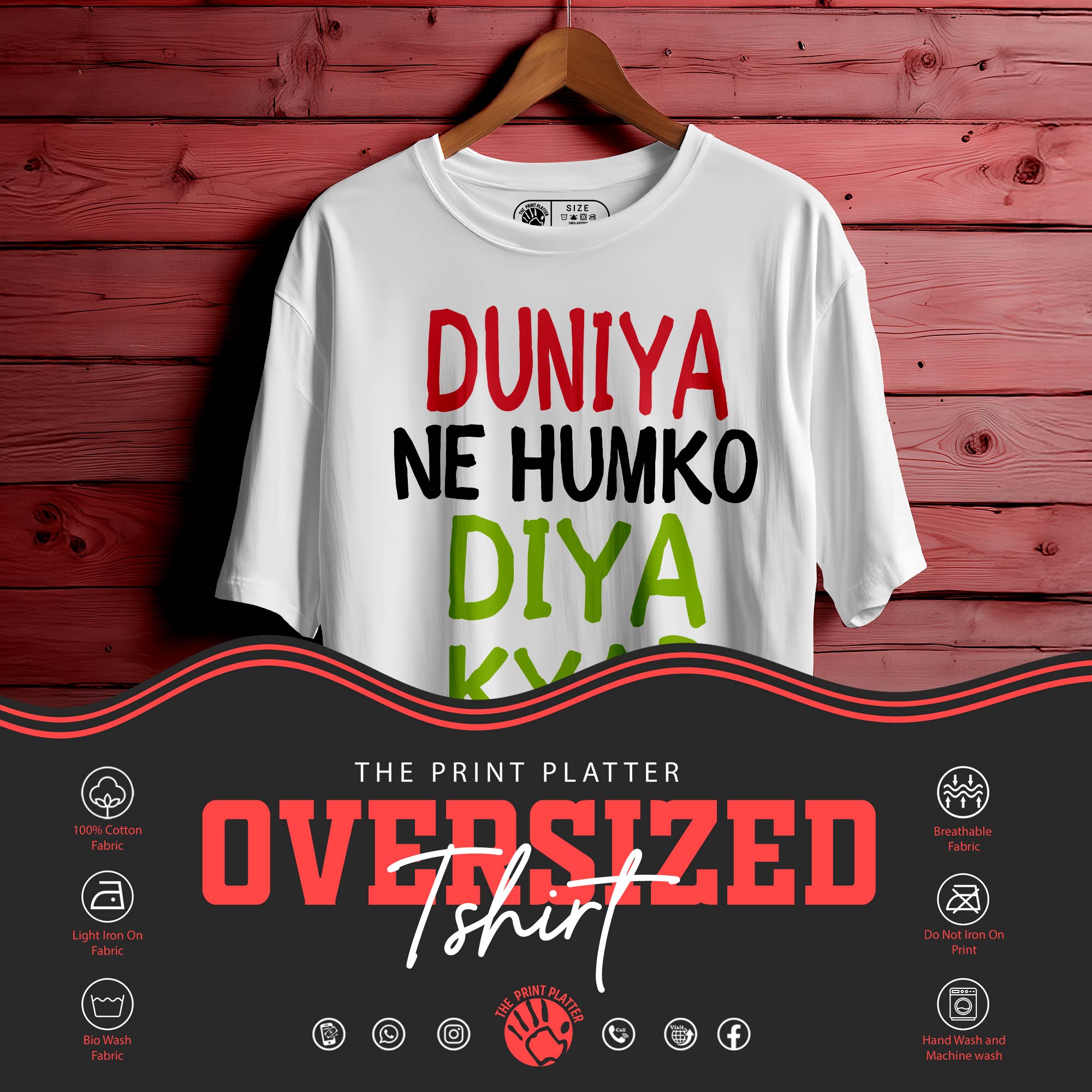 Duniya Ne Humko Oversized Unisex T-Shirt – For the Misunderstood Legends | 325