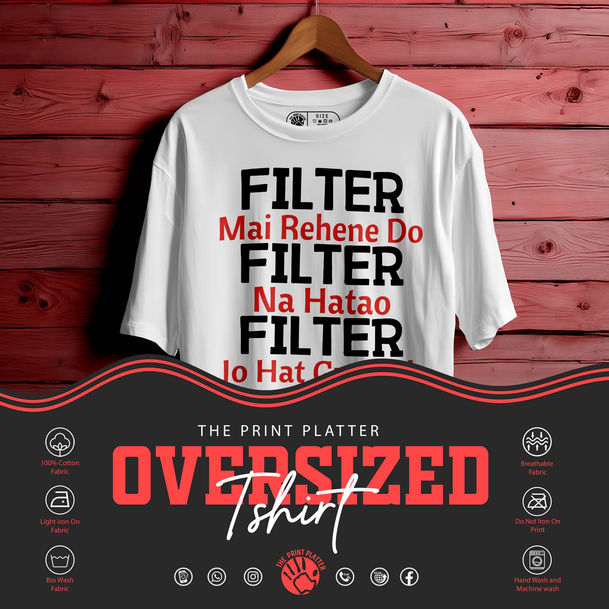 Filter Oversized Unisex T-Shirt – No Filter Needed, Just Real Vibes |327