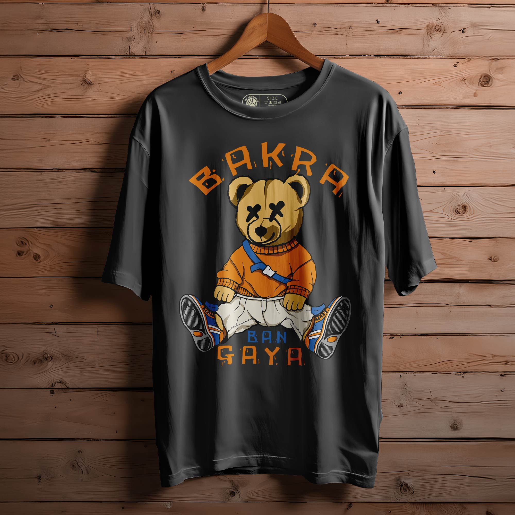 BAKRA BAN GAYA Oversized Black T-shirt Bio Wash| 33