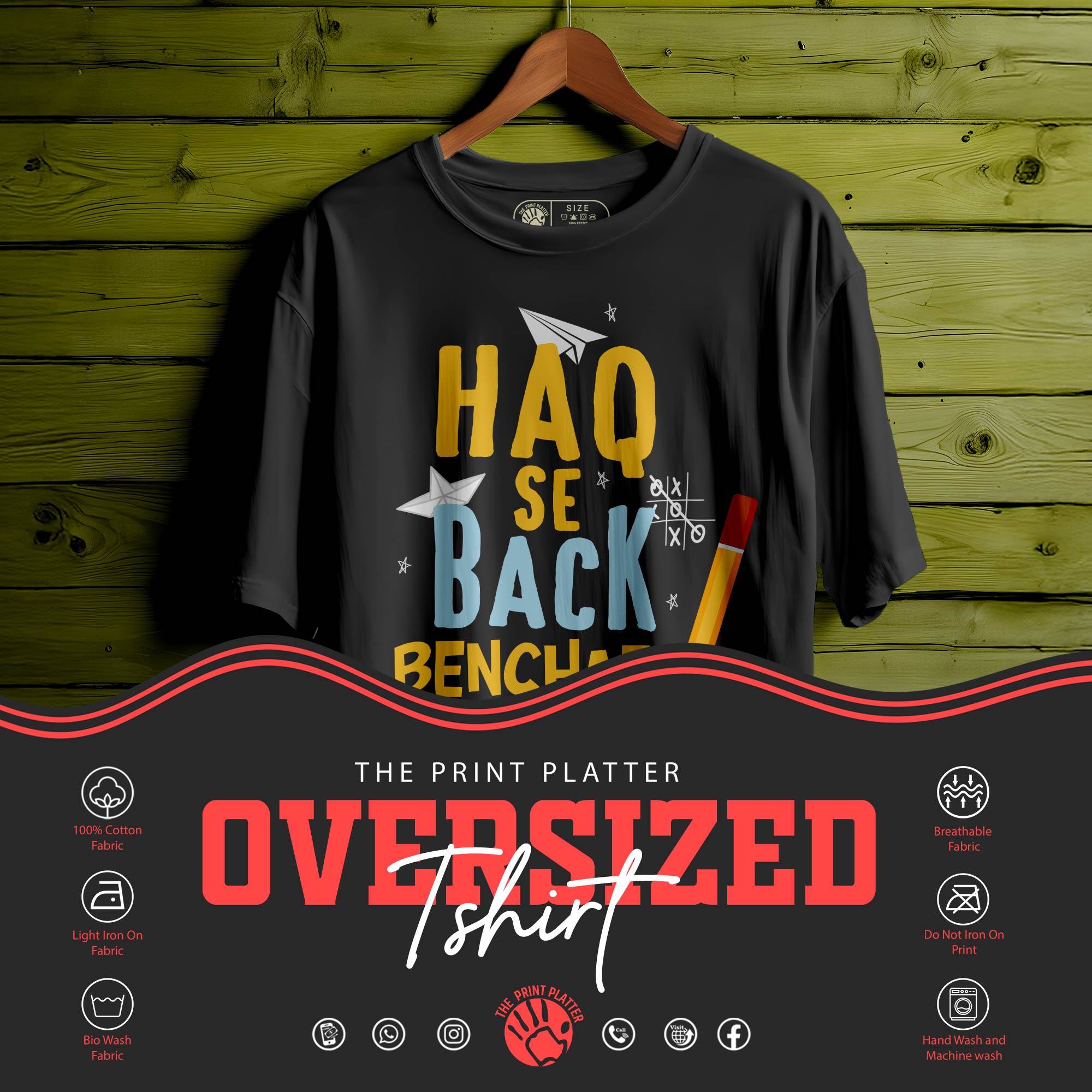 Haq Se Oversized Unisex T-Shirt – Bold Vibe, Desi Pride|336